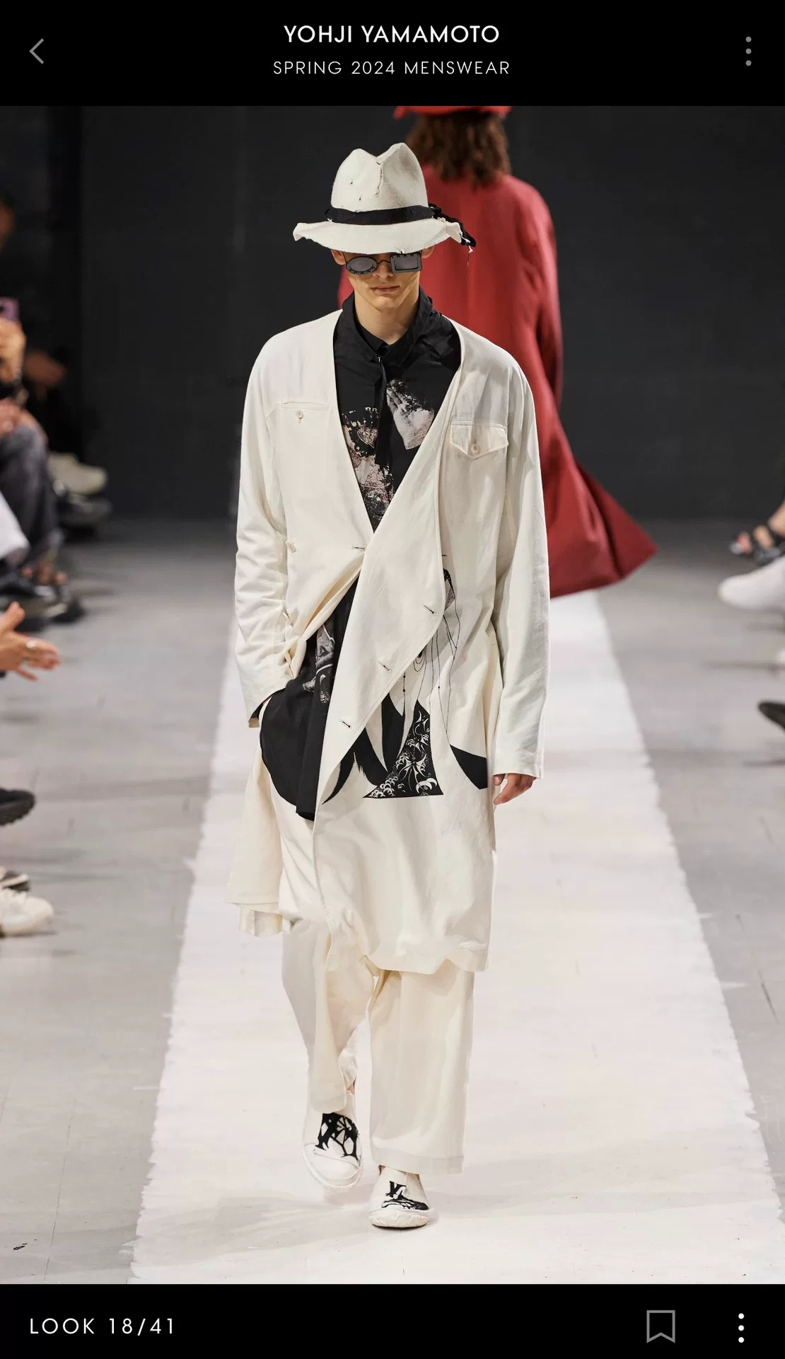 Yohji Yamamoto 2024SS Abstract Print Shirt — label