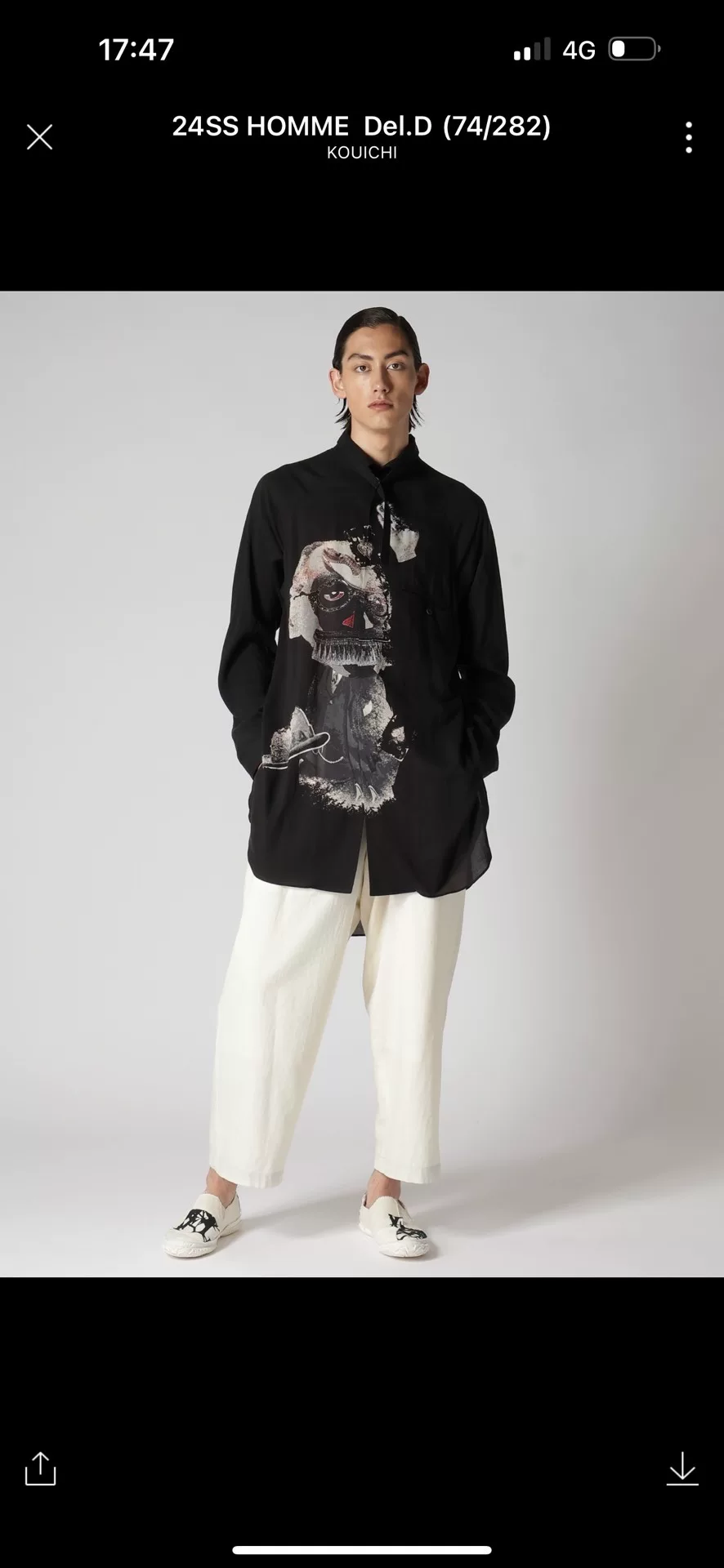 Yohji Yamamoto 2024SS Abstract Print Shirt — front