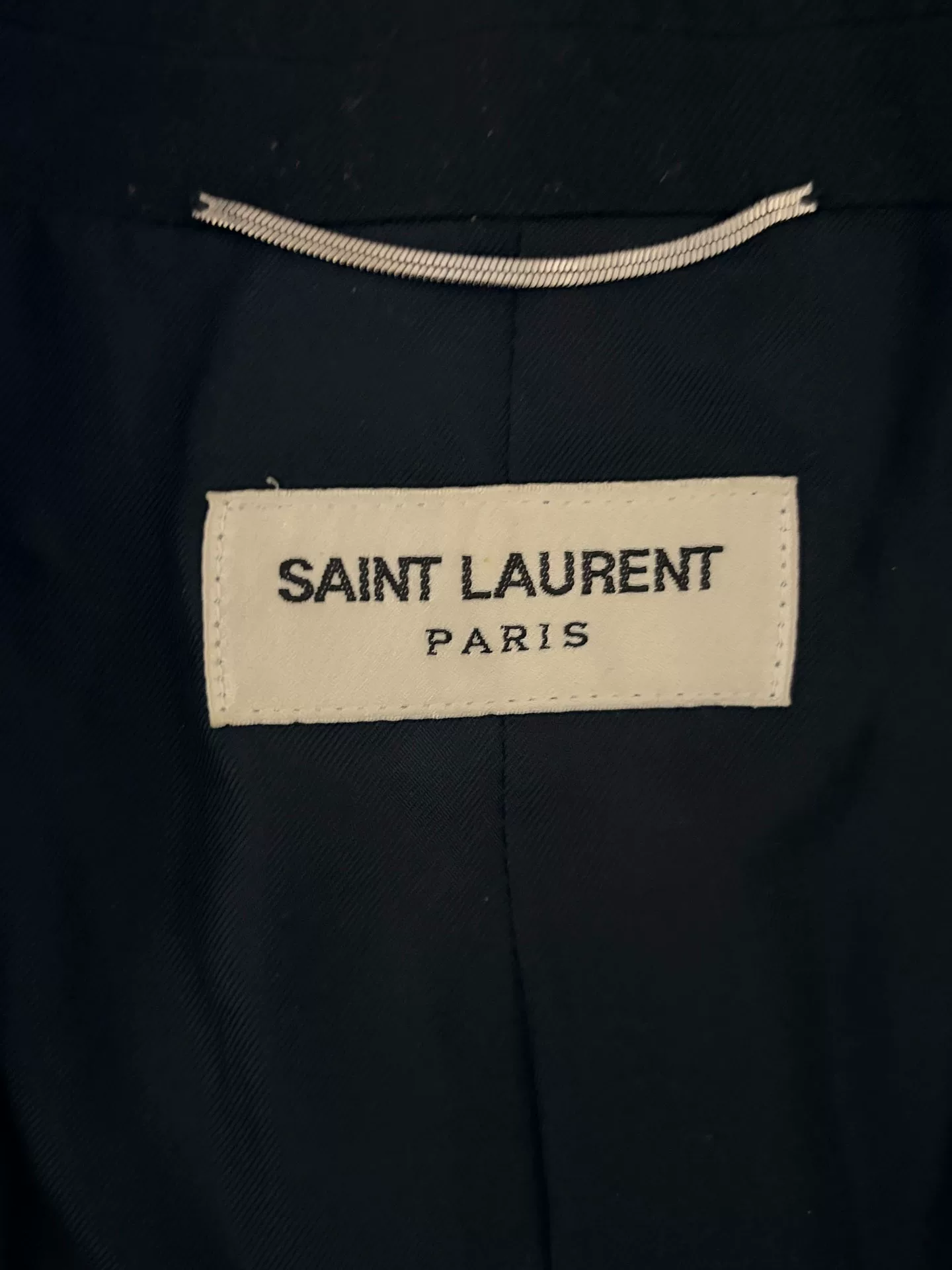 Saint Laurent 2014SS Runway Satin Collar Chain Blazer — back