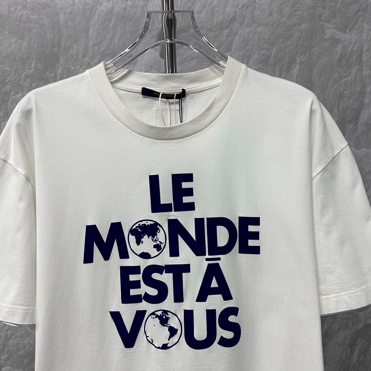 Louis Vuitton SS25 World Earth Flocked Print Tee — front