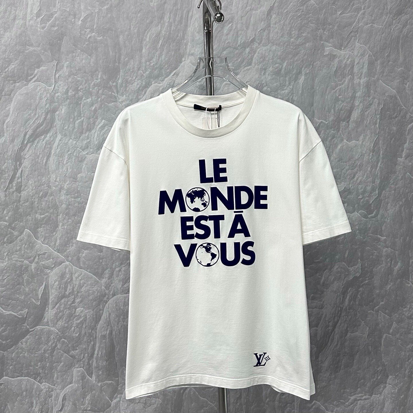 Louis Vuitton SS25 World Earth Flocked Print Tee