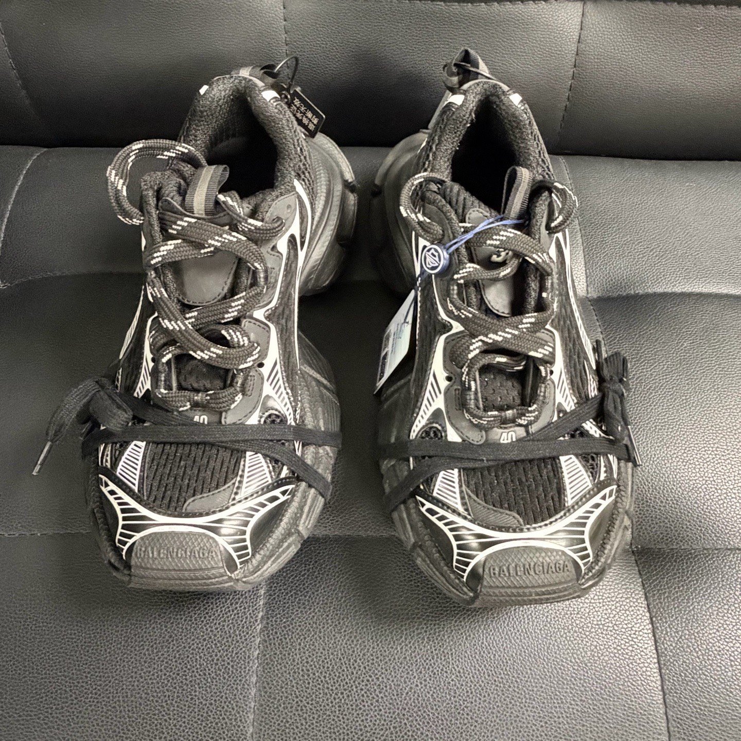 Balenciaga 3XL Black Silver Low Top Dad Shoes — front
