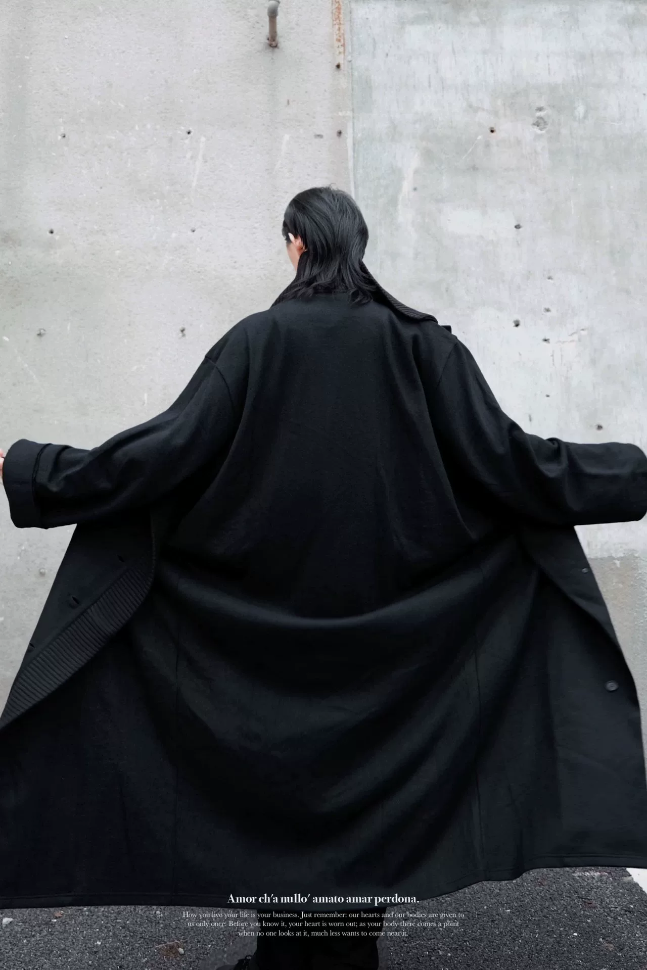 Yohji Yamamoto 23AW Flannel Stand-Collar Coat