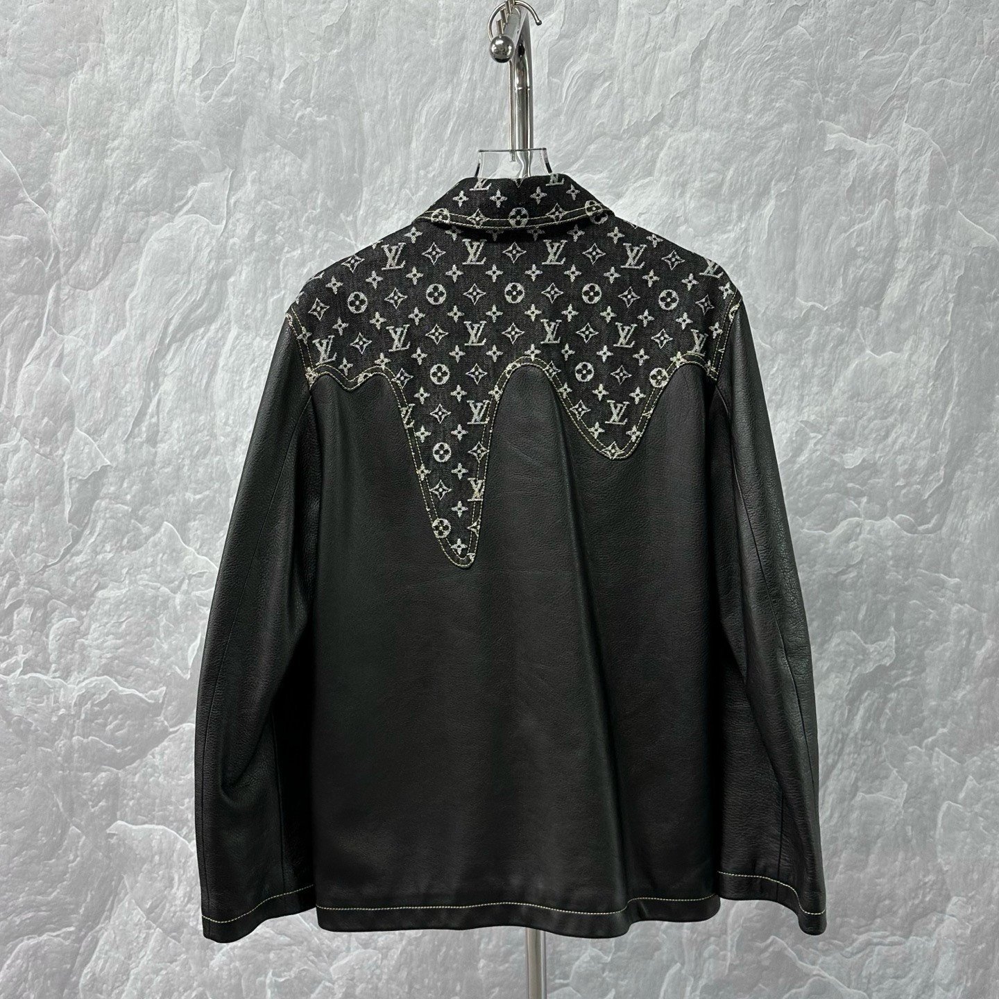 Louis Vuitton Nigo Spliced Leather Jacket — back