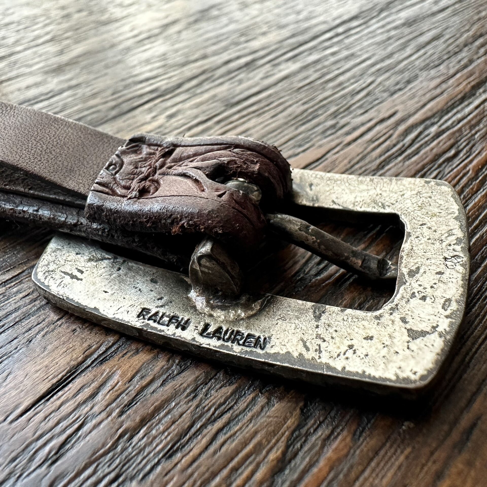 Vintage Ralph Lauren RRL Leather Belt — detail