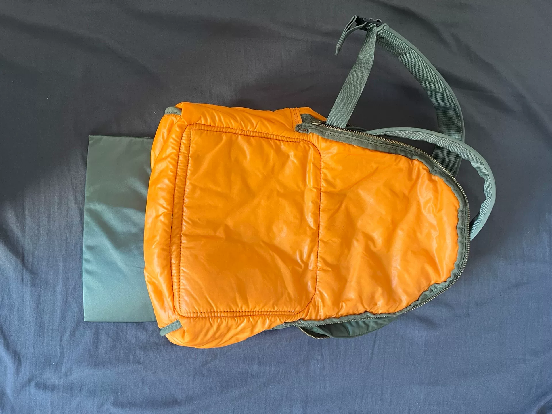 Sage Green Porter Tanker Backpack — label