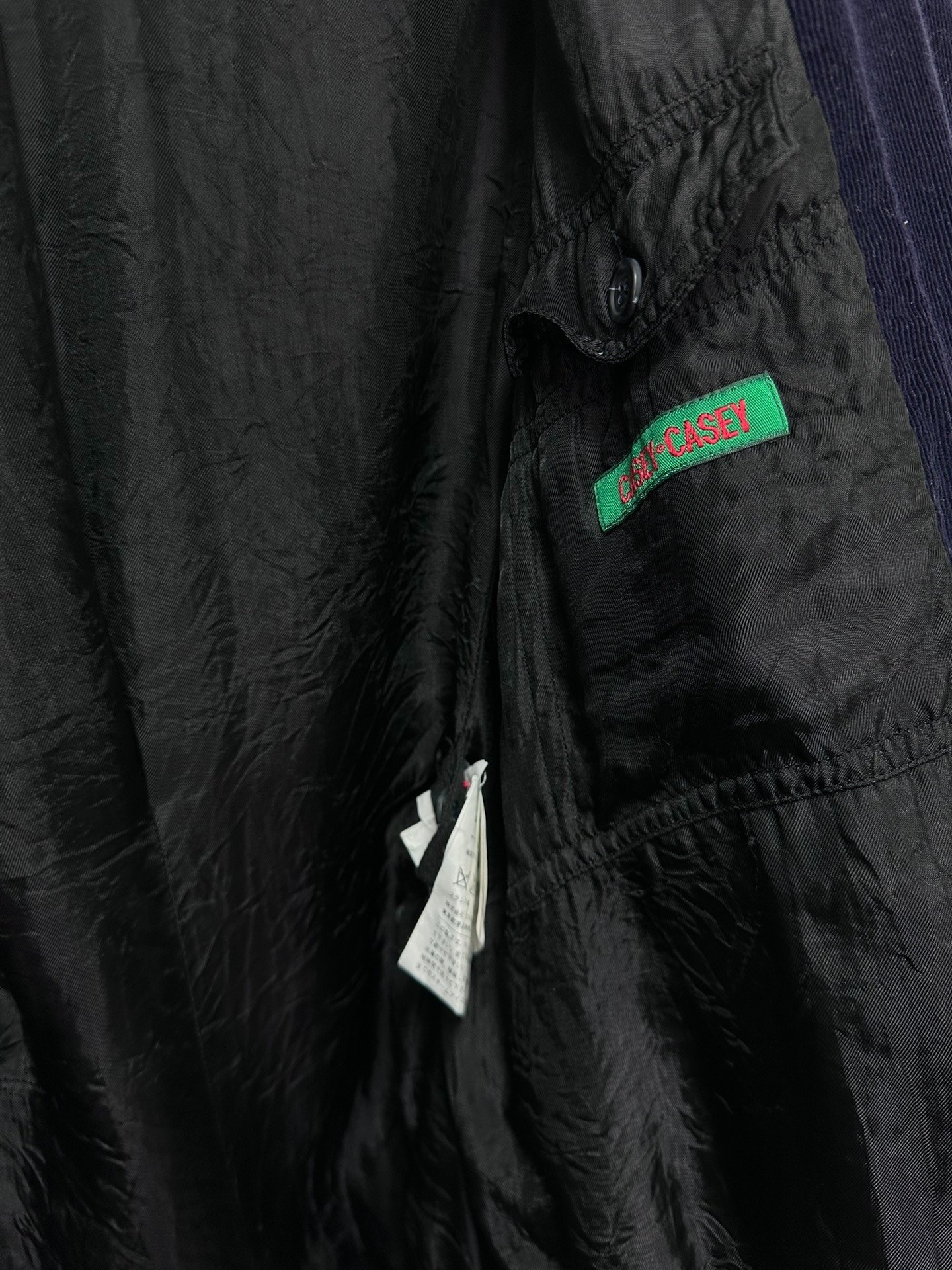 Casey Casey Colorblock Stripe Corduroy Coat — label