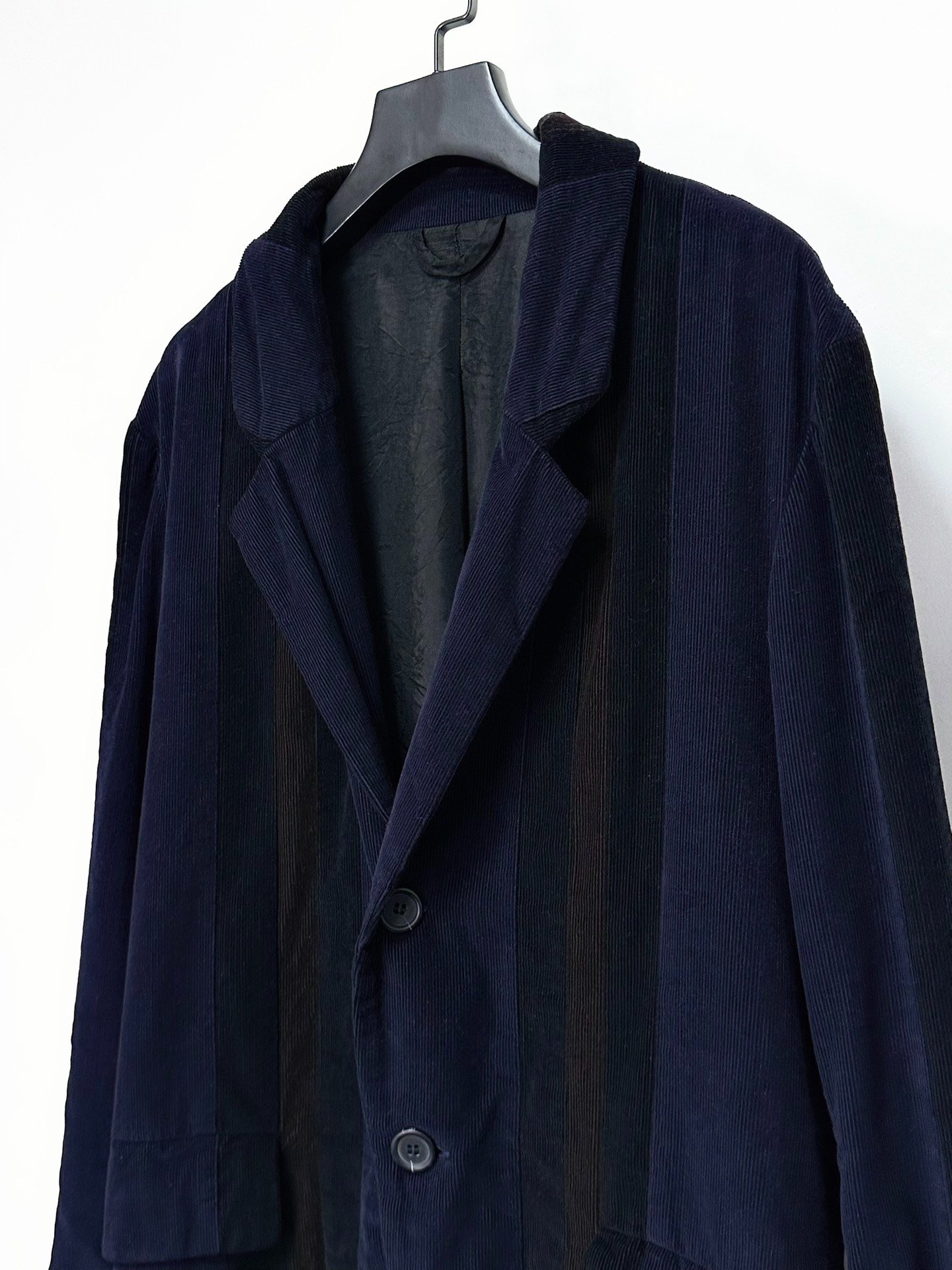 Casey Casey Colorblock Stripe Corduroy Coat — back