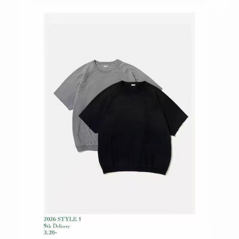 APRESSE Vintage Short Sleeve Sweatshirt