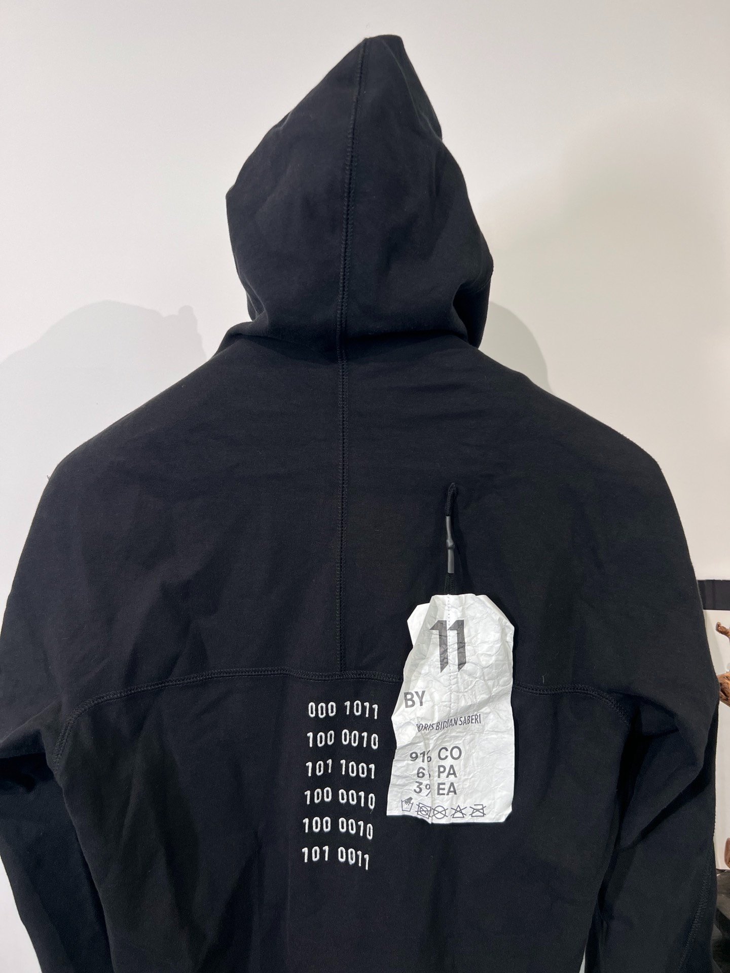Boris Bidjan Saberi 11by bbs Binary Hoodie — back