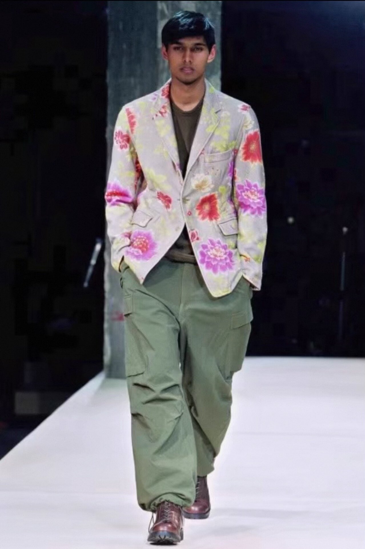 Yohji Yamamoto 03AW Floral Shawl — label