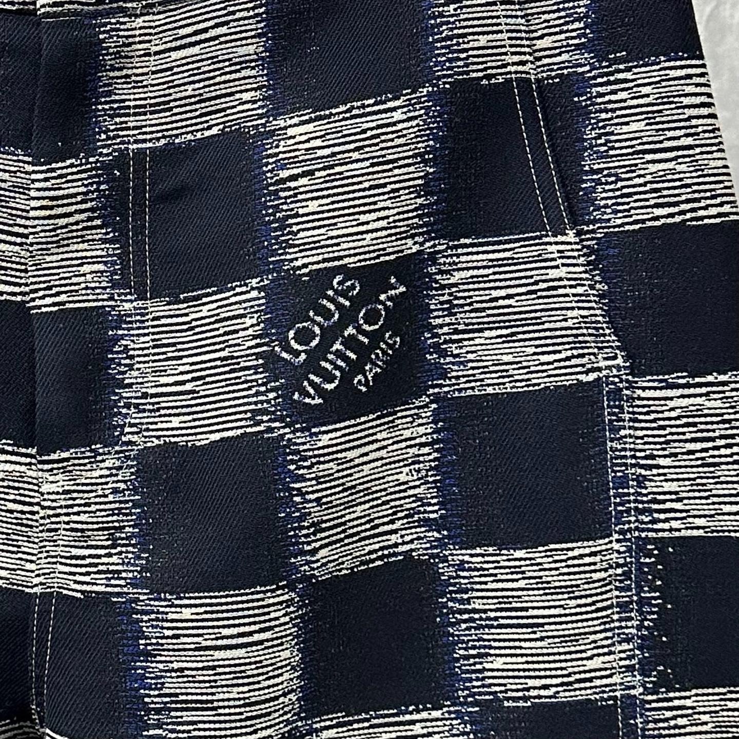 Louis Vuitton SS24 Mosaic Check Trousers — detail