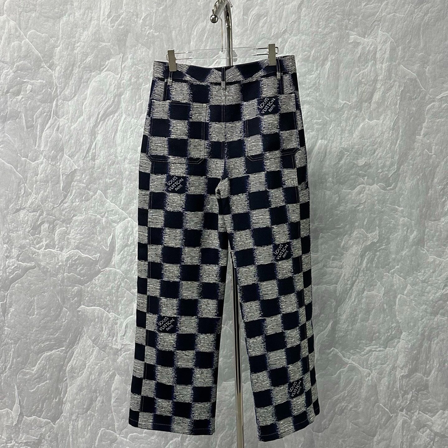 Louis Vuitton SS24 Mosaic Check Trousers — back