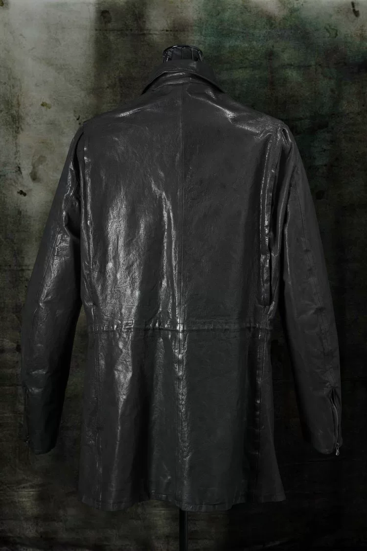 Yohji Yamamoto x ISAMU KATAYAMA Leather Coat — label