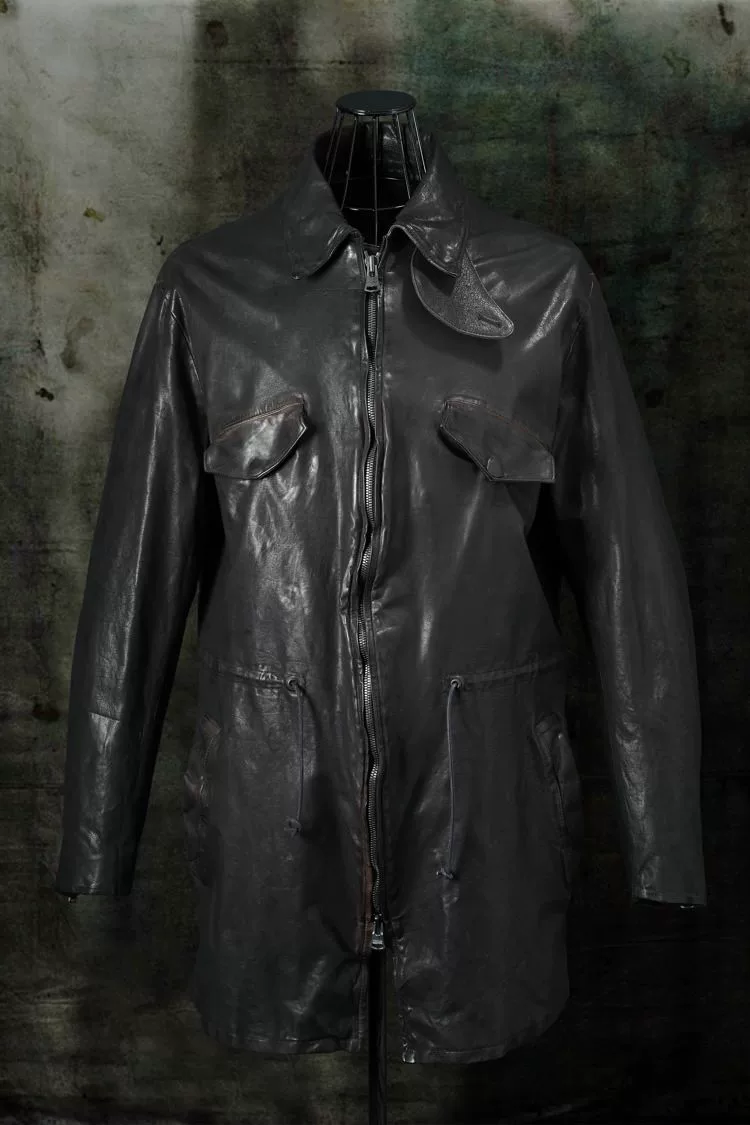 Yohji Yamamoto x ISAMU KATAYAMA Leather Coat — front