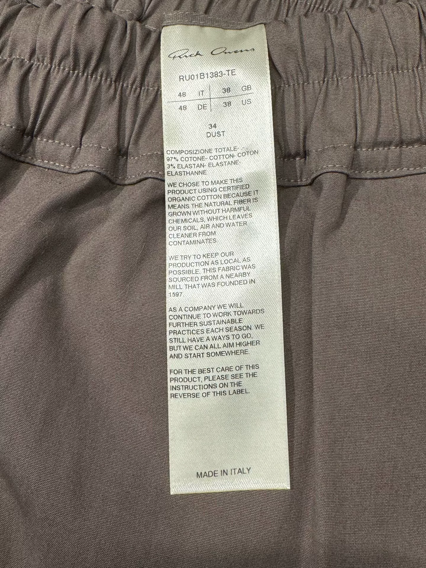Rick Owens Loose Notch Hem Shorts — back