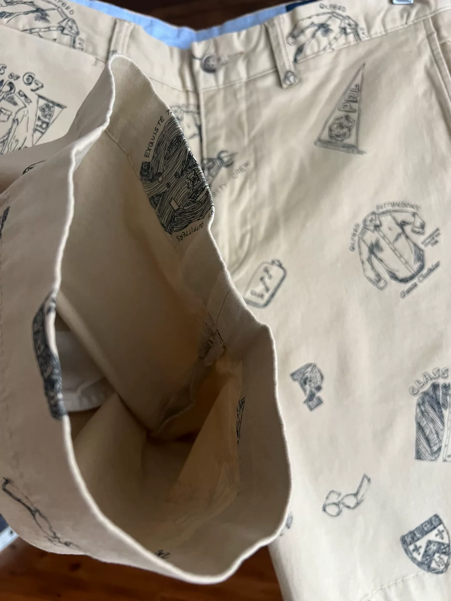 Polo Ralph Lauren Khaki All-Over Print Cargo Shorts — back