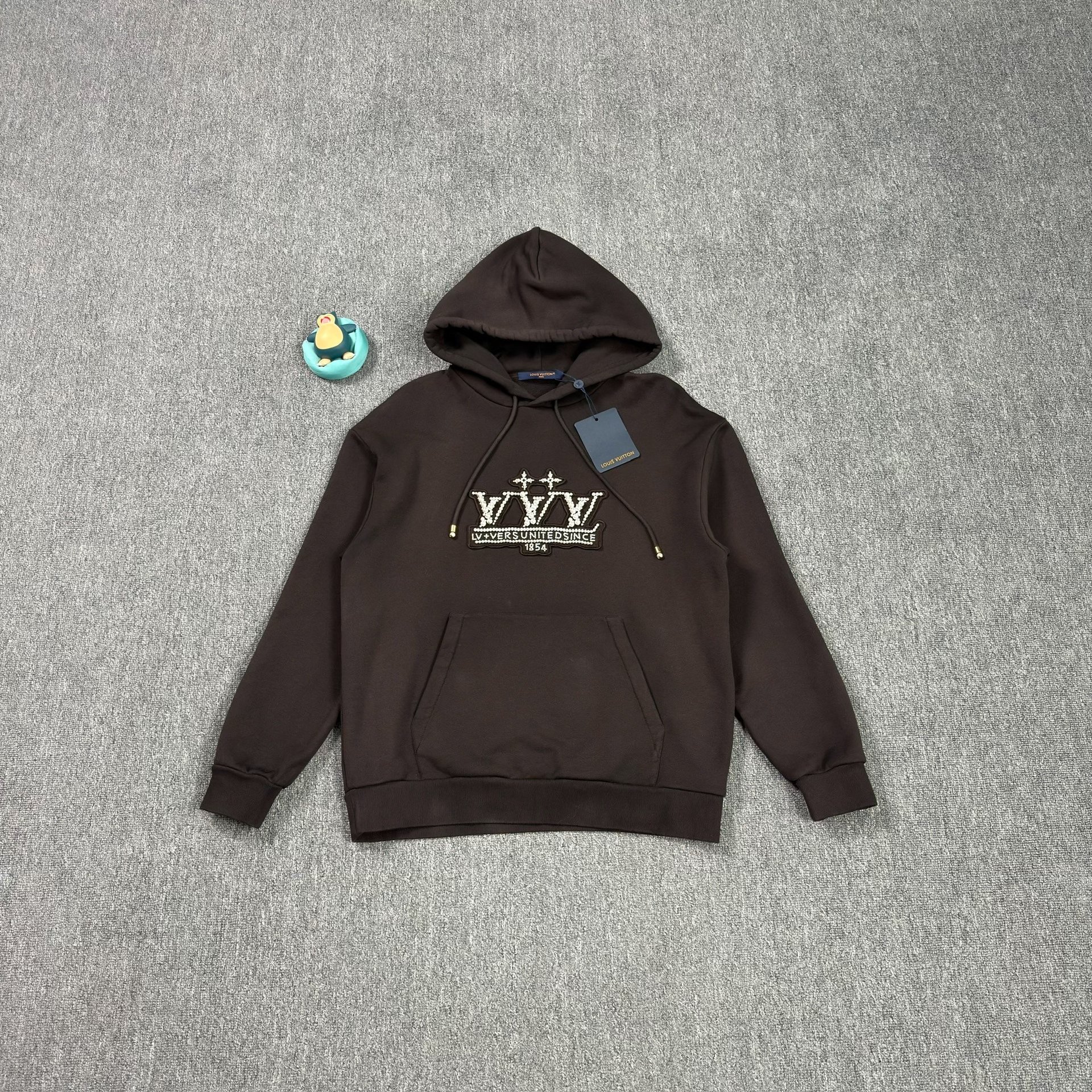 LV Beaded Logo Dark Brown Hoodie
