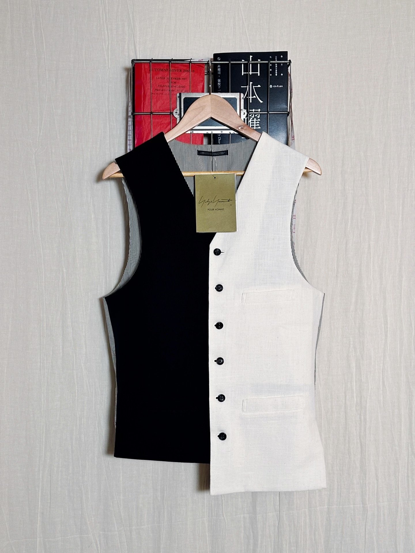 Yohji Yamamoto 23AW Asymmetrical Vest — label