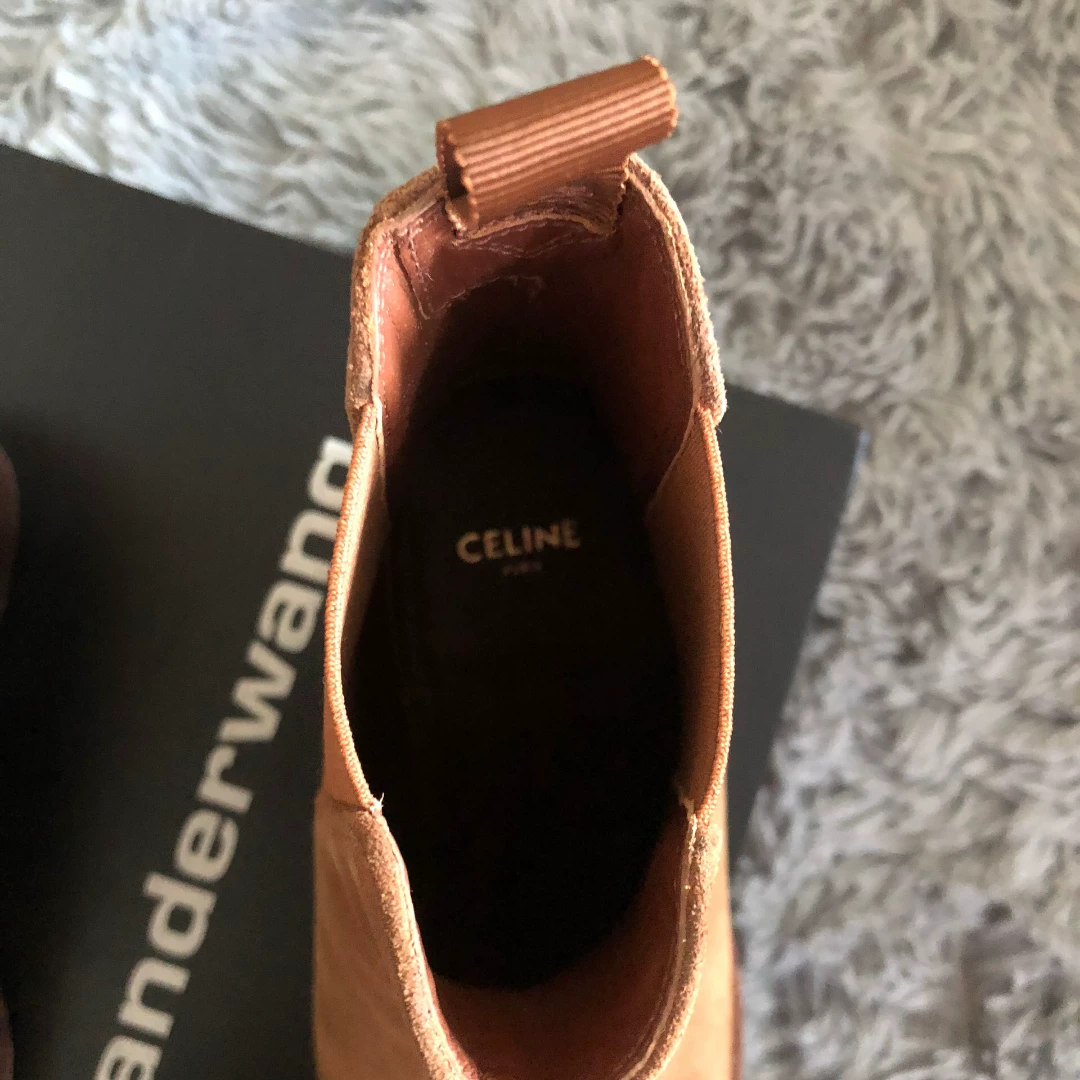 Celine Brown Suede Chelsea Boots — front
