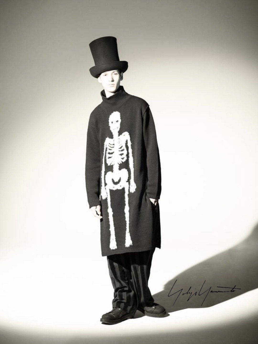 Yohji Yamamoto Skeleton Knit Wool Coat — back