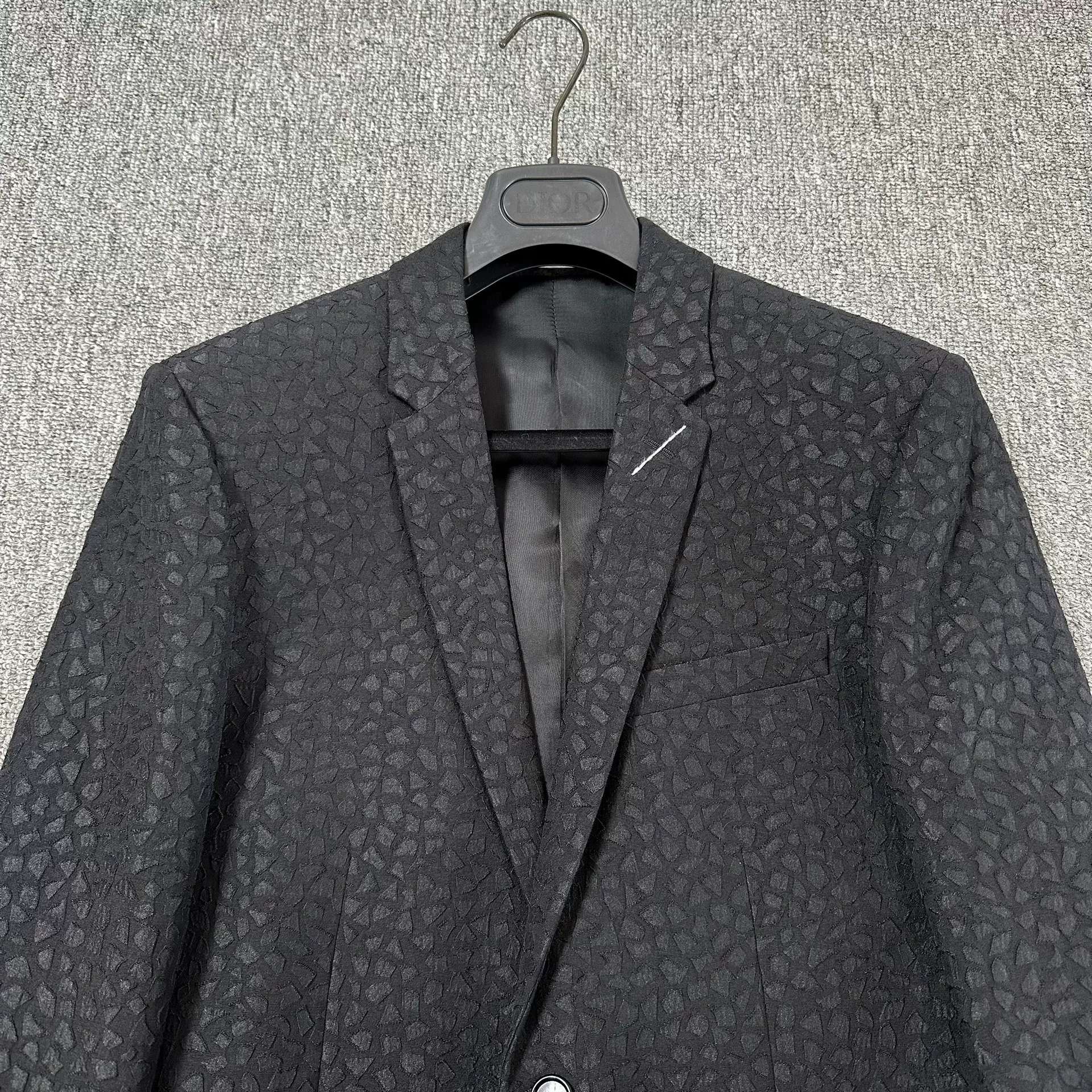 Dior Black Textured Suit Jacket — detail