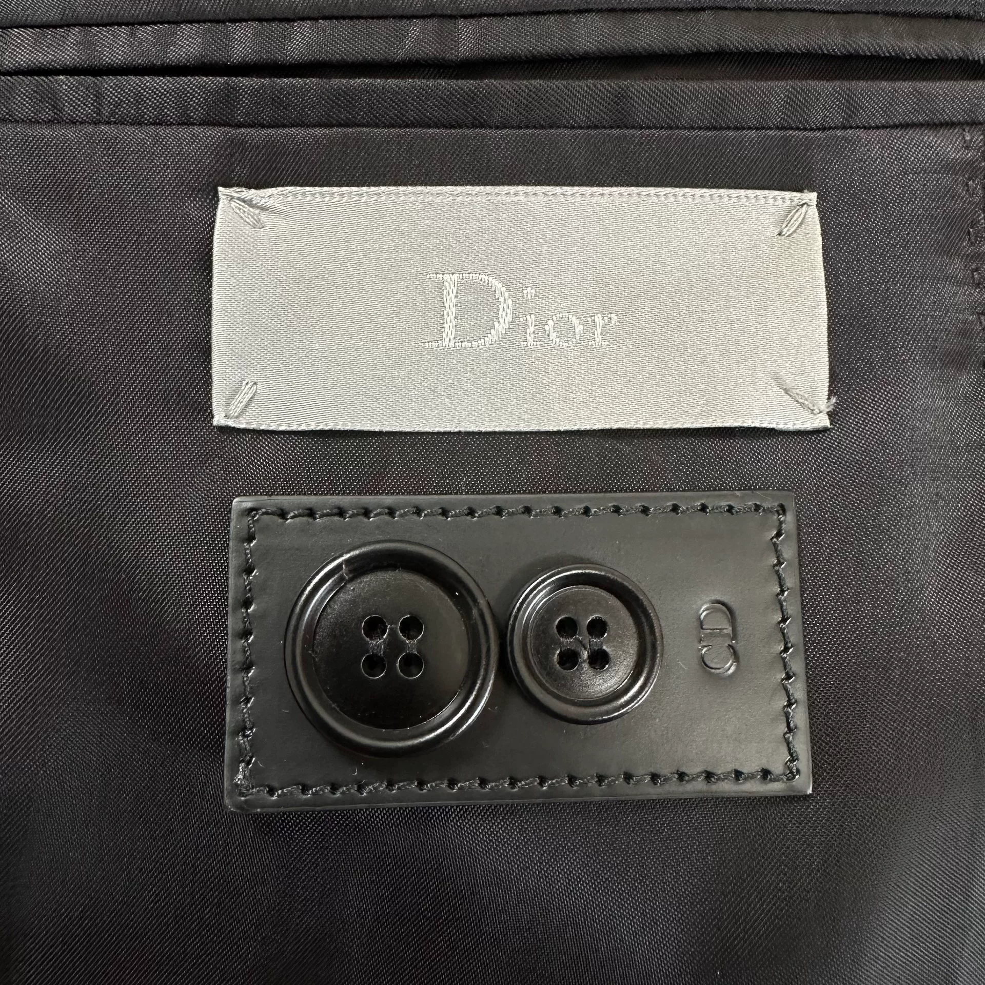 Dior Black Textured Suit Jacket — label