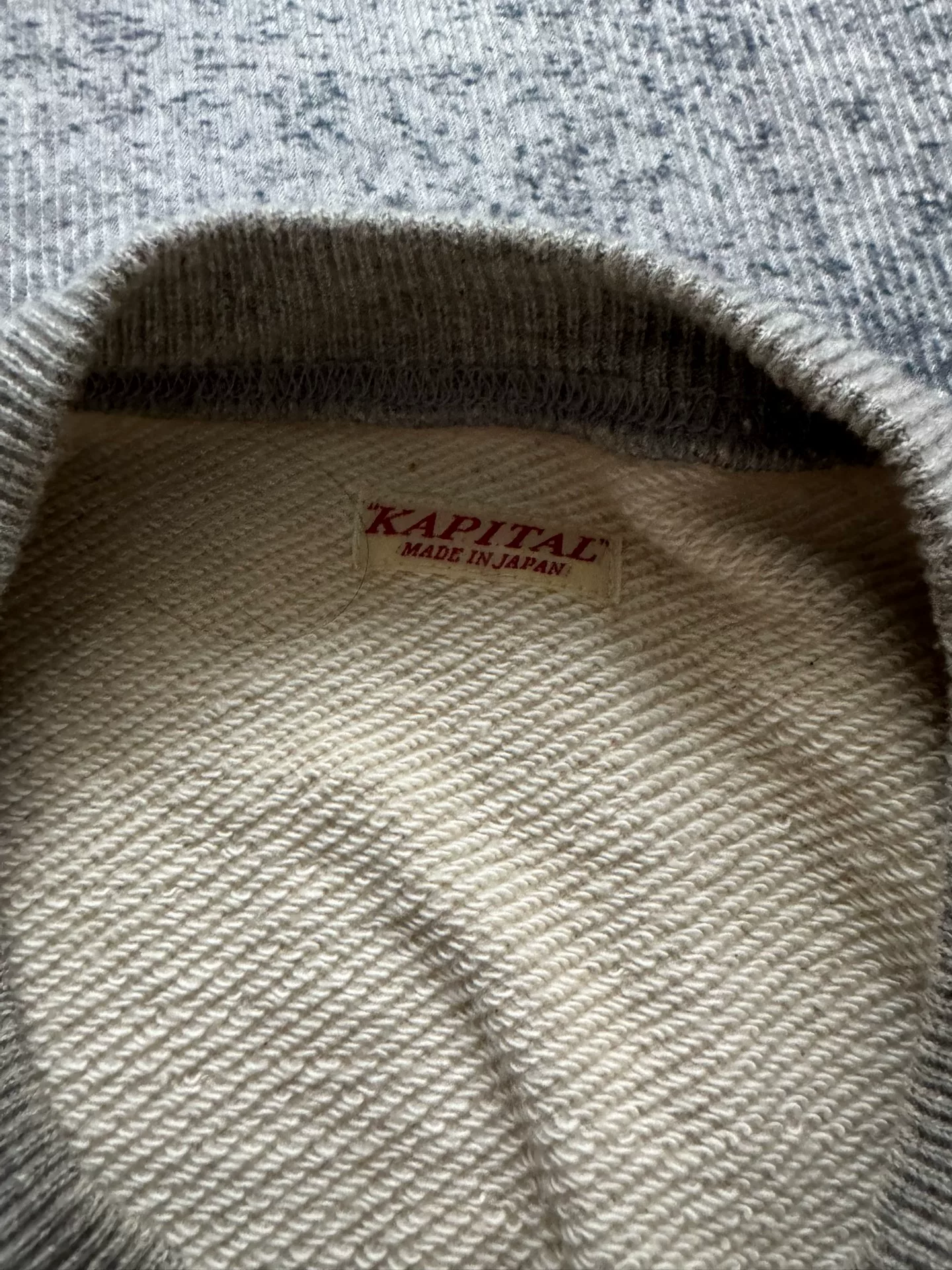 Kapital Round Neck Batwing Sweatshirt — detail