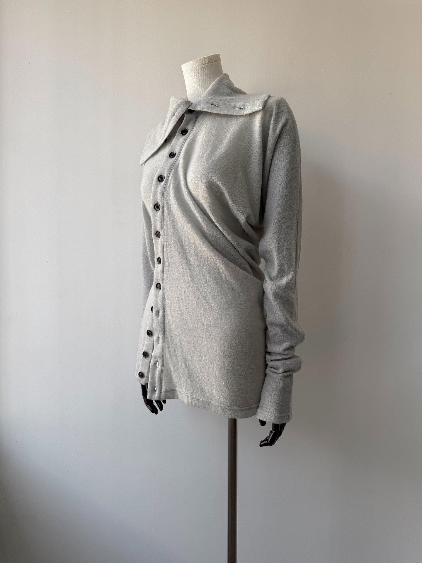 Yohji Yamamoto 19AW Asymmetric Wool Cardigan — back