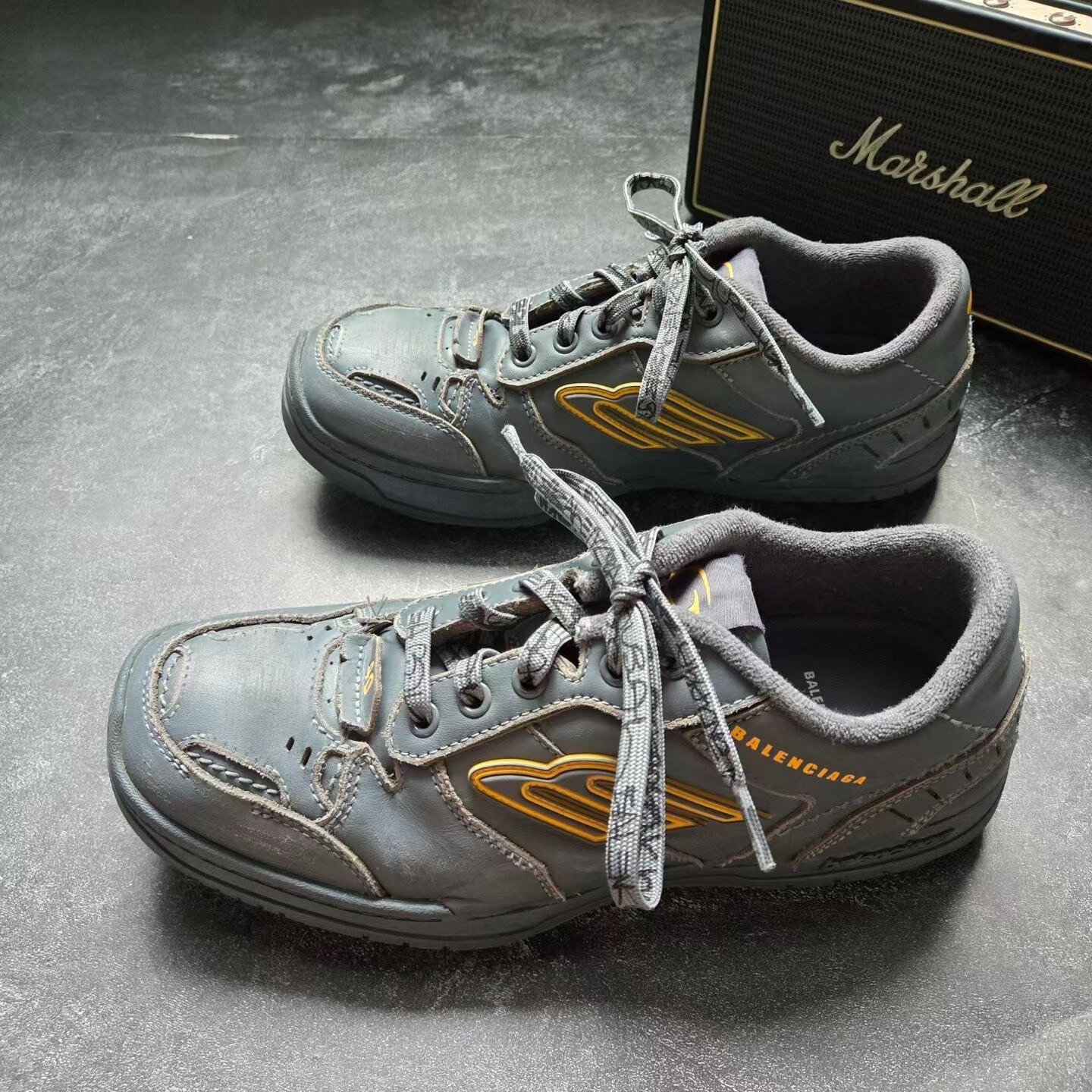 Balenciaga Hamptons Distressed Gray Yellow