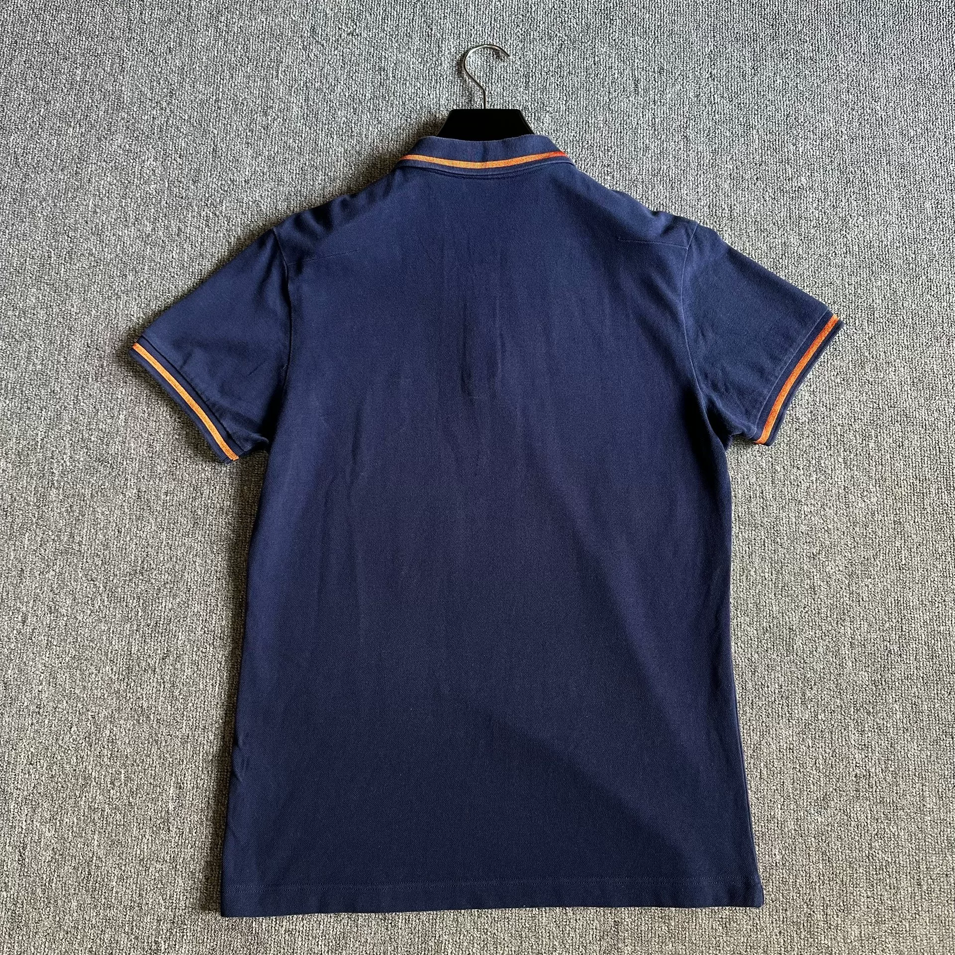 Dior Dark Blue Bee Embroidery Polo Shirt — label
