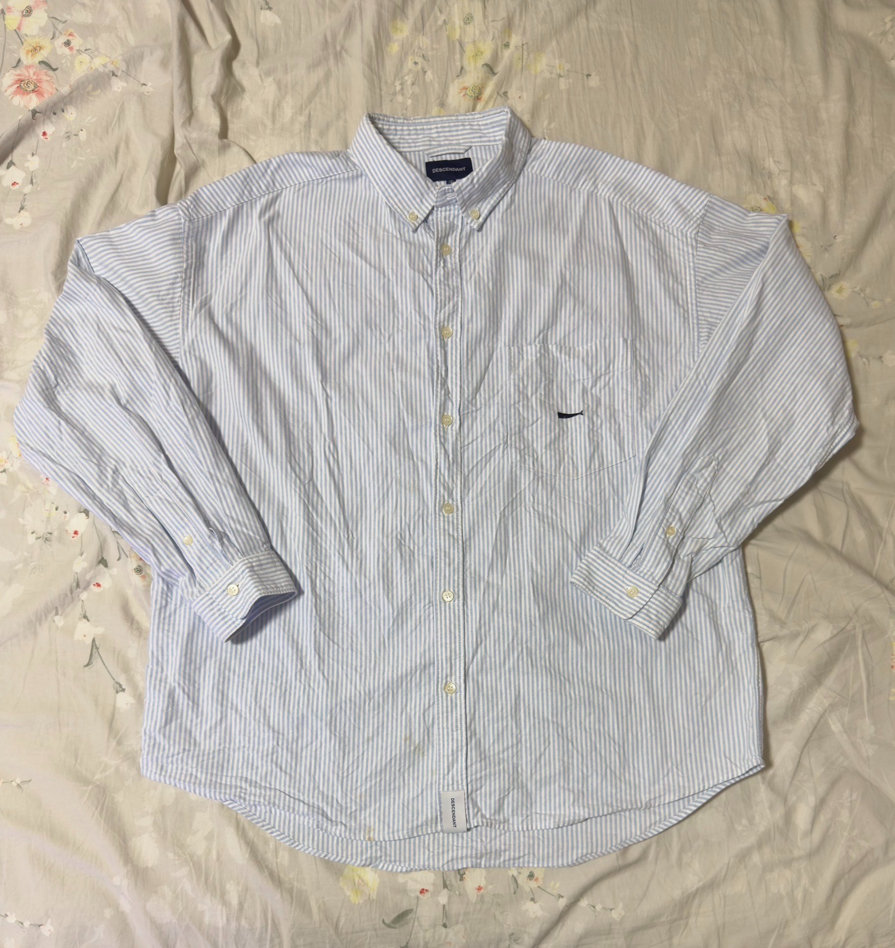 Descendant 21ss Blue White Striped Shirt