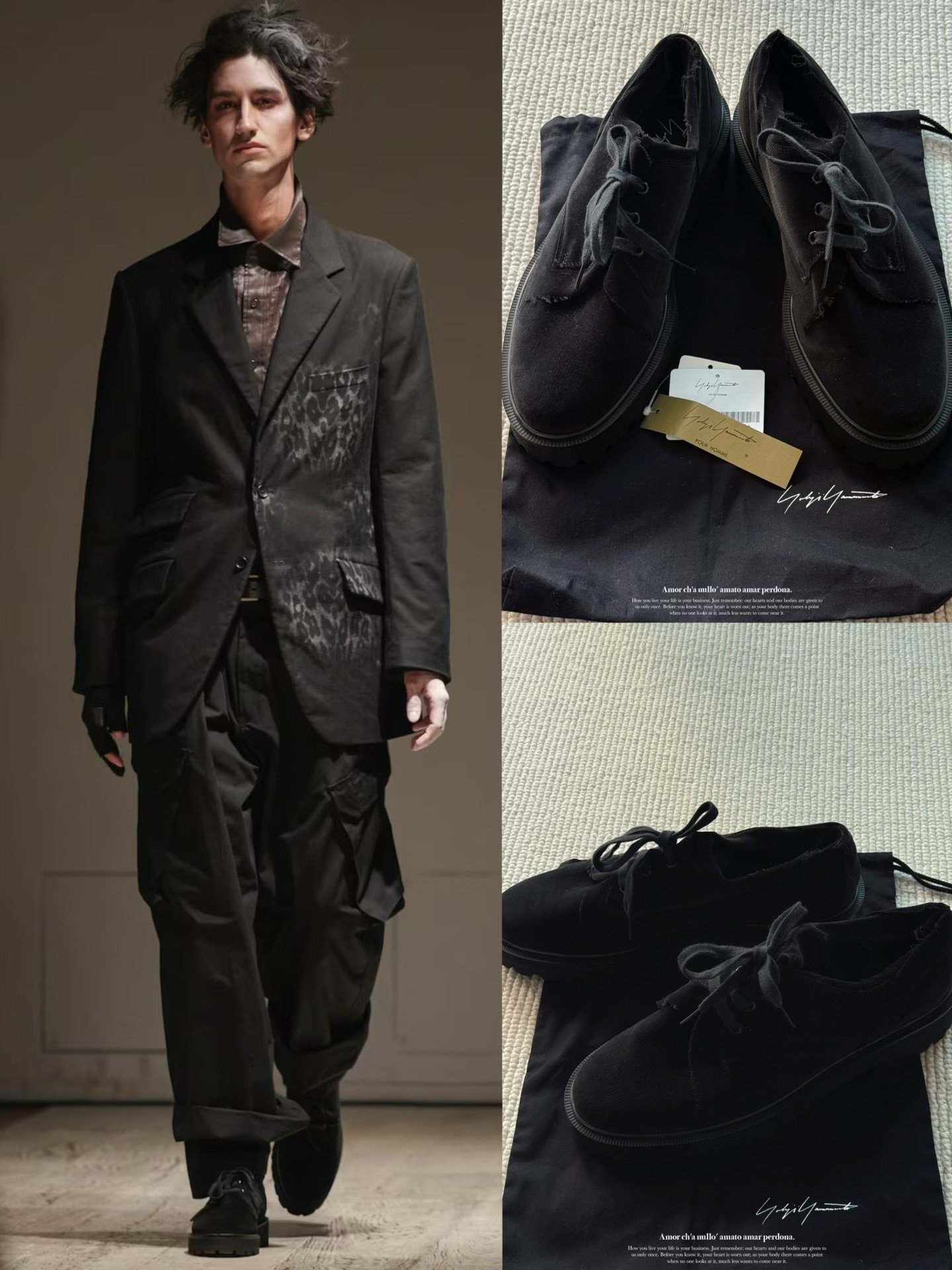 Yohji Yamamoto 22AW Velvet Thick-Soled Derby