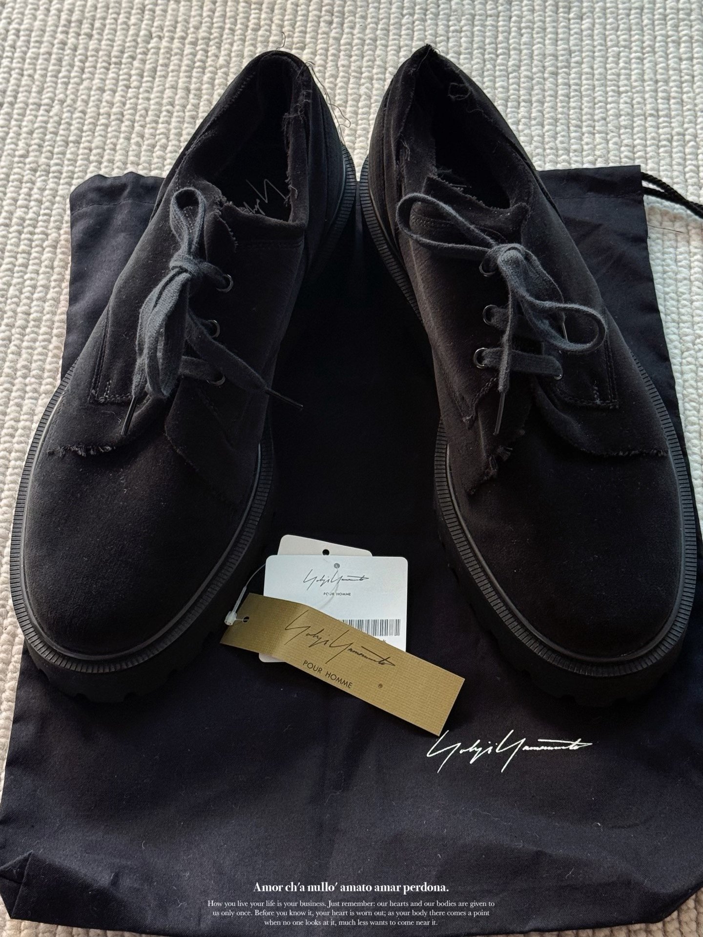 Yohji Yamamoto 22AW Velvet Thick-Soled Derby — front
