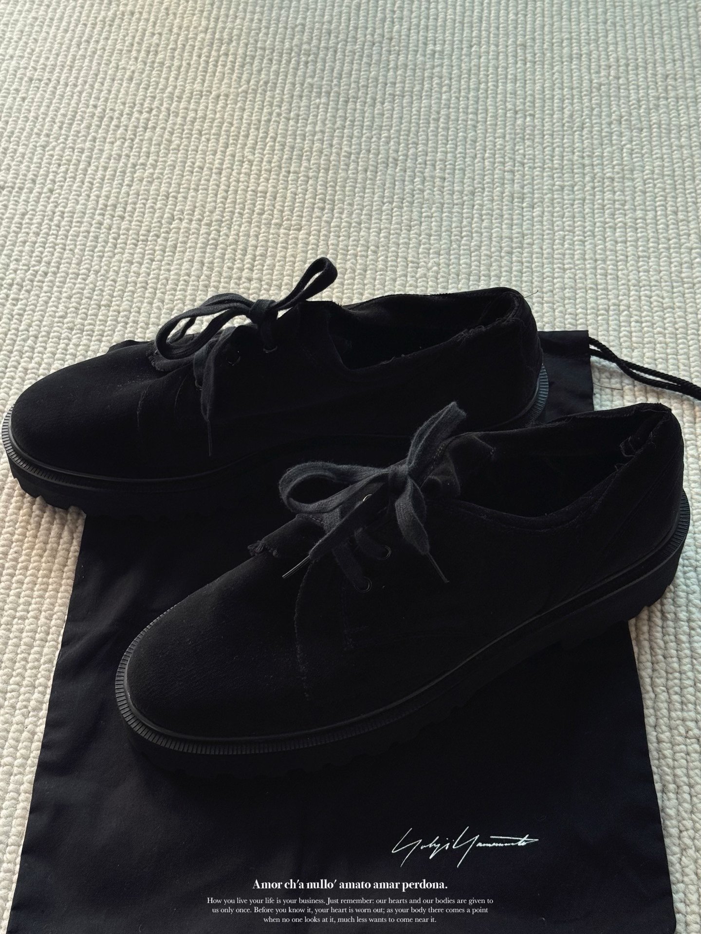 Yohji Yamamoto 22AW Velvet Thick-Soled Derby — back