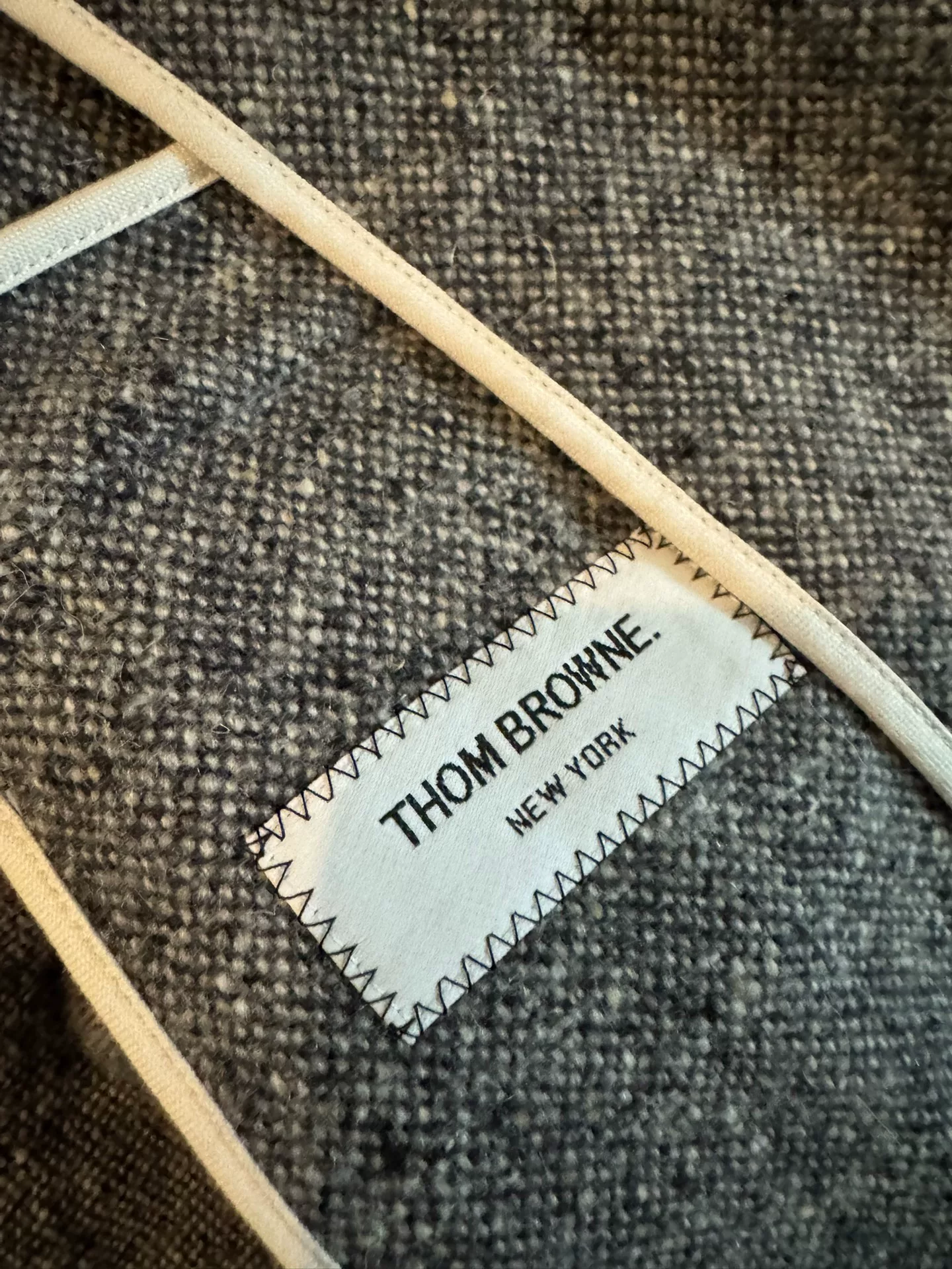 Thom Browne TB Classic Wool Coat — label