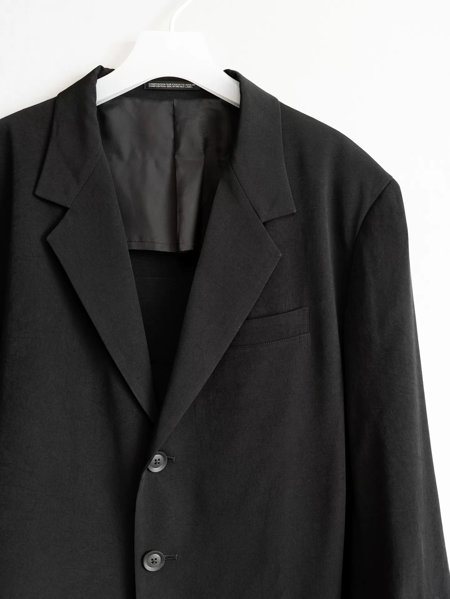 Yohji Yamamoto 25SS Deconstructed Asymmetric Coat — back