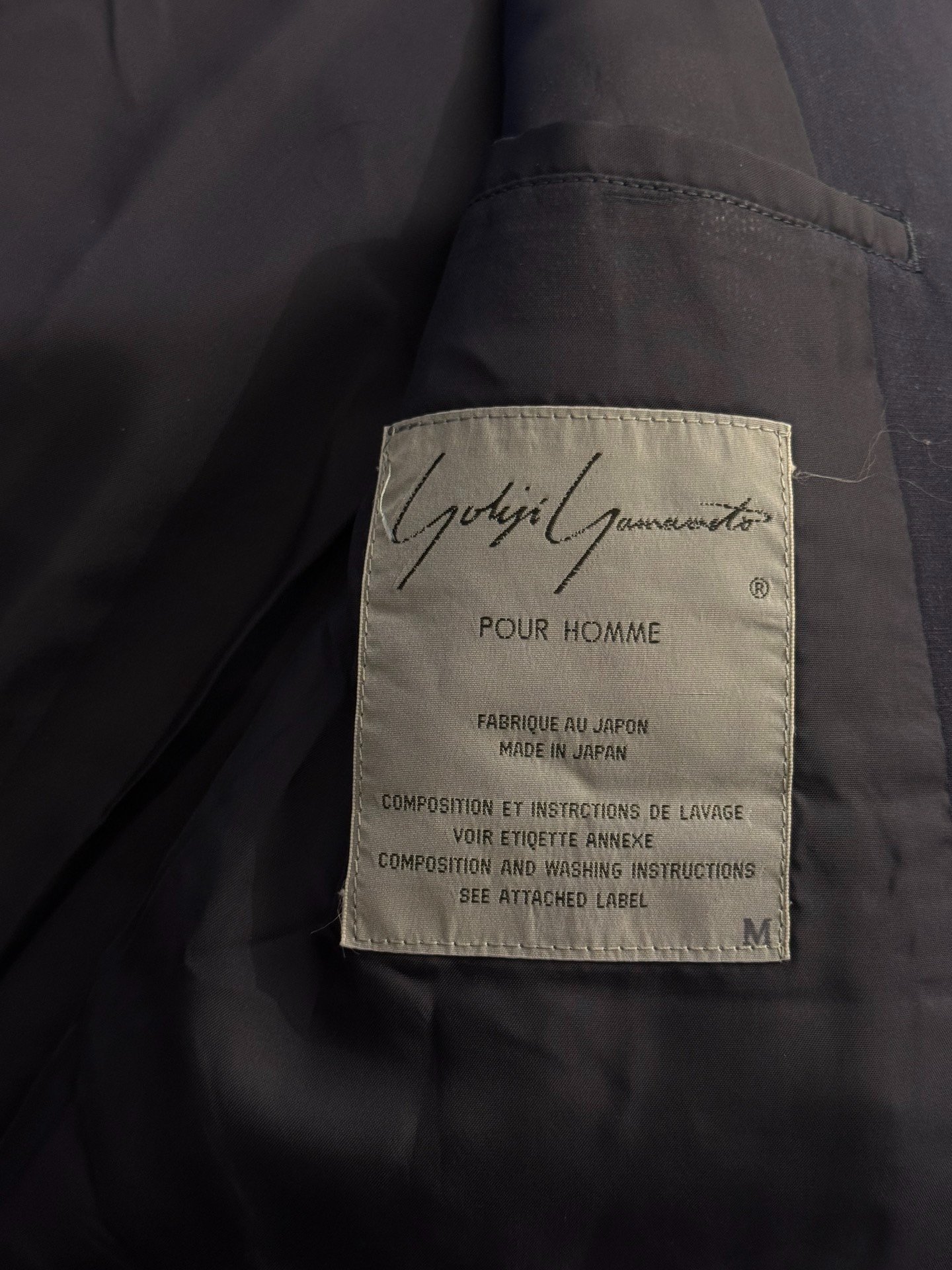 Yohji Yamamoto 91SS Totem Blazer — detail