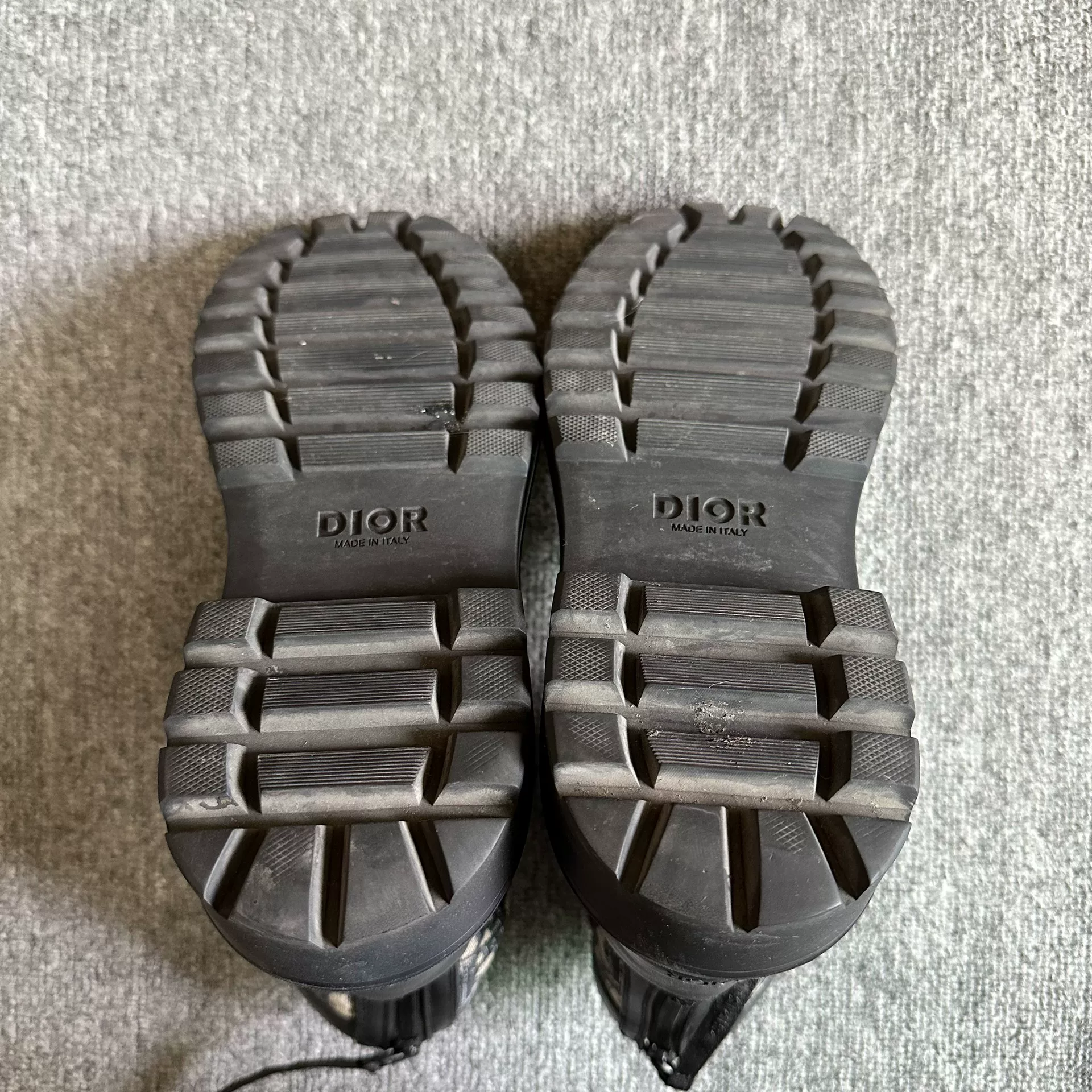Dior Explorer Men's High-Top Martin Boots — label