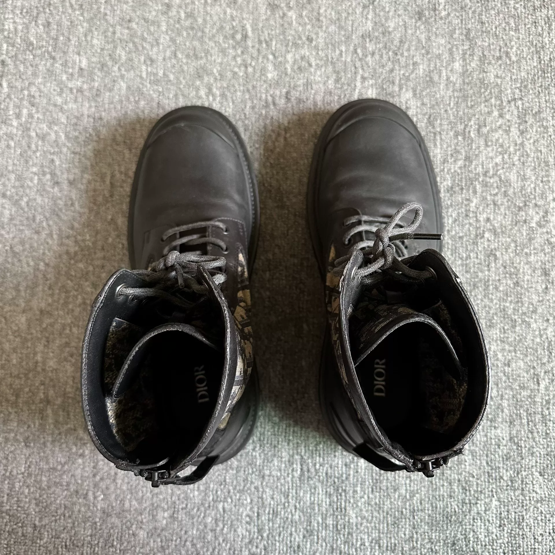 Dior Explorer Men's High-Top Martin Boots — detail