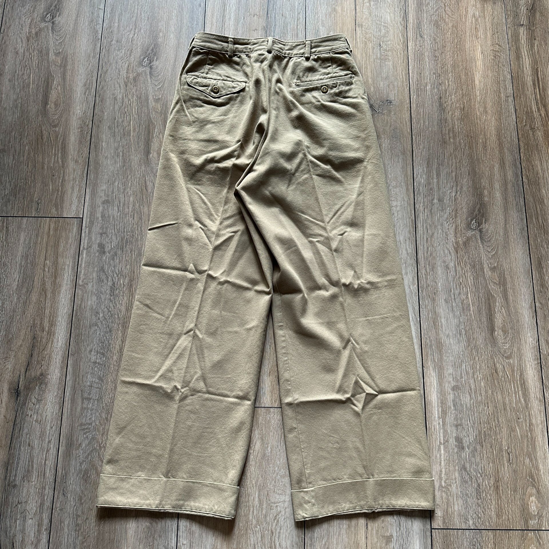 RED CLOUD 1950CH Khaki Wide-Leg Pants — back