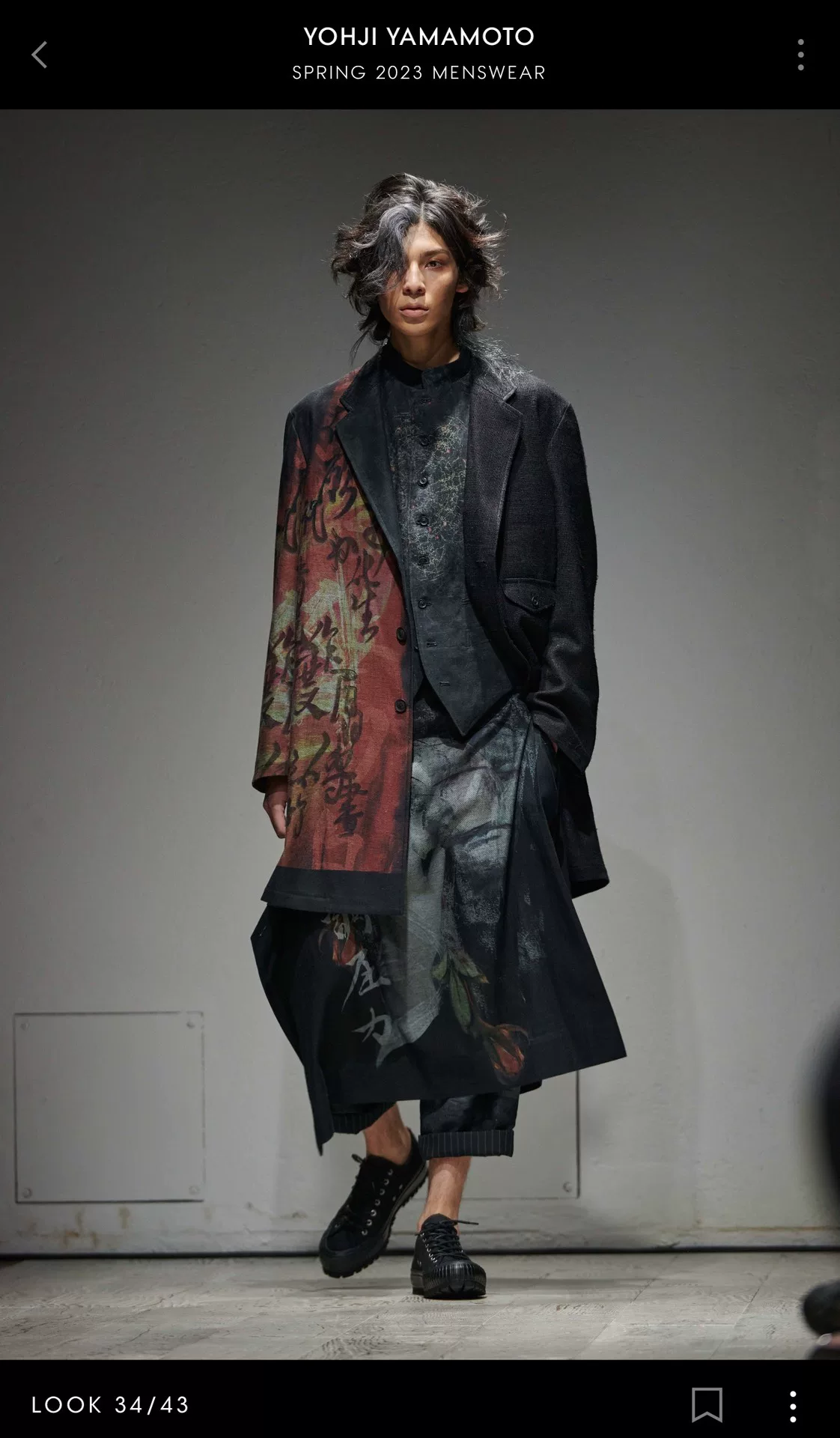 Yohji Yamamoto 23SS Calligraphy Oversized Shirt — back