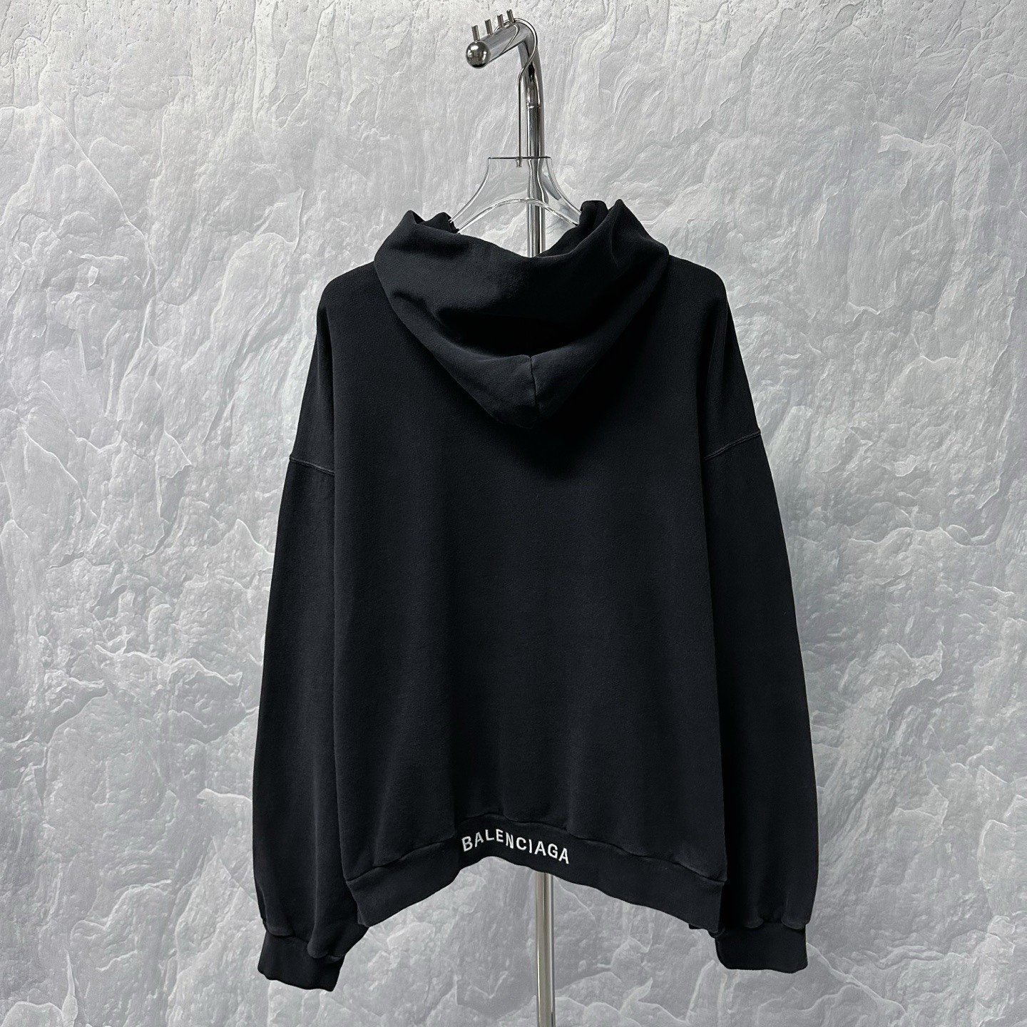 Balenciaga Heart Print Distressed Hoodie — back