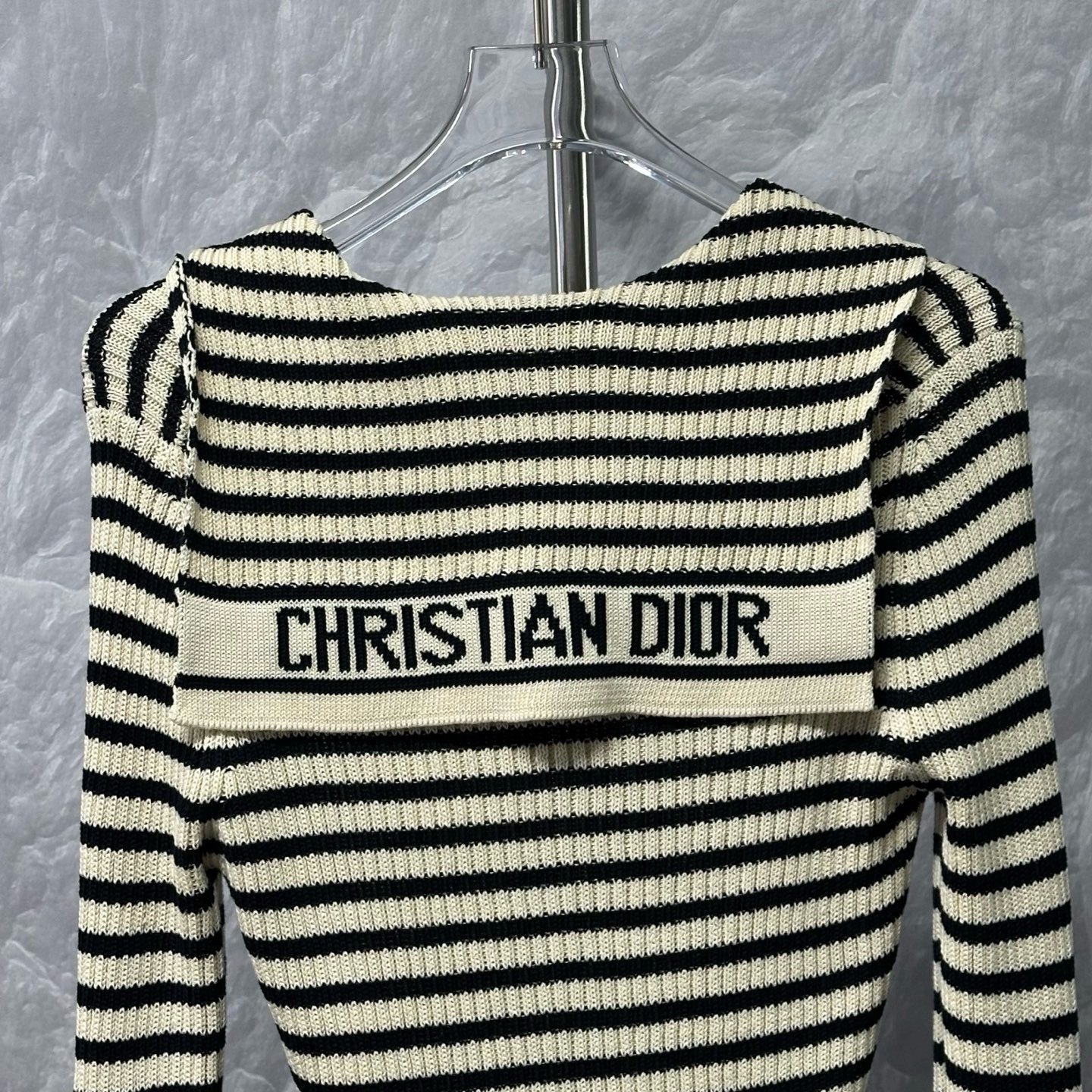 Dior FW24 Striped Navy Collar Knit Sweater — back