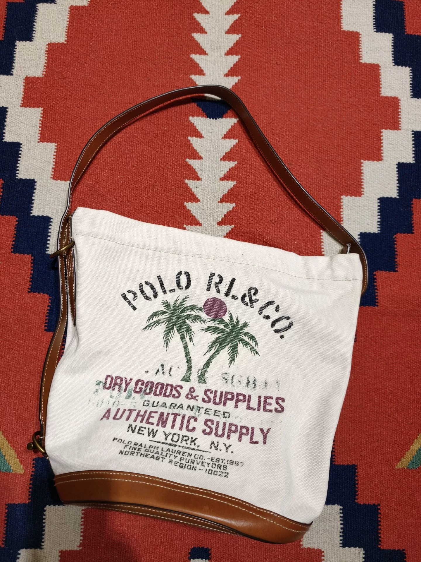RL Ralph Lauren Limited Canvas Bucket Bag — label