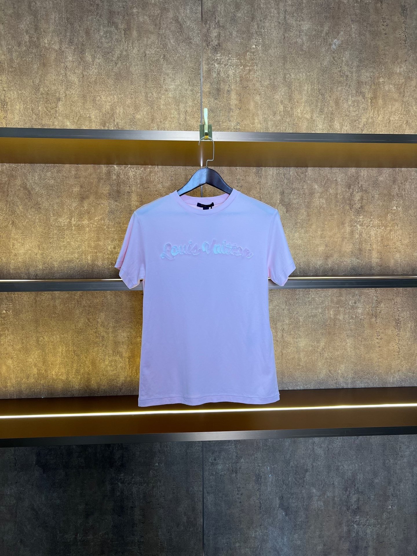 Louis Vuitton New Pink Embossed Logo T-Shirt
