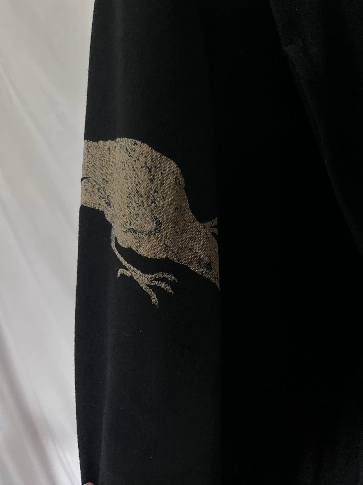 Yohji Yamamoto Crow Pattern Coat — detail