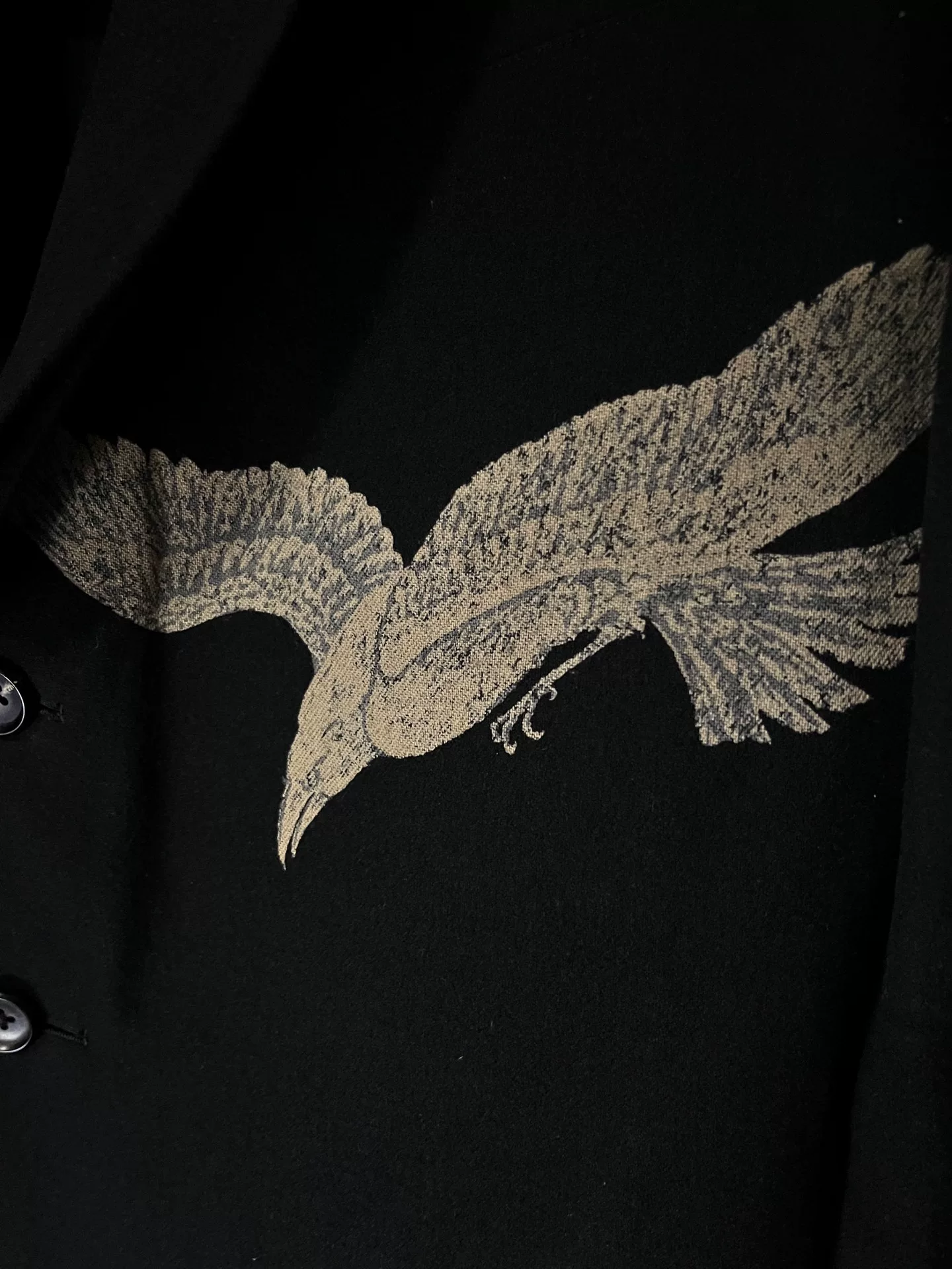 Yohji Yamamoto Crow Pattern Coat — front