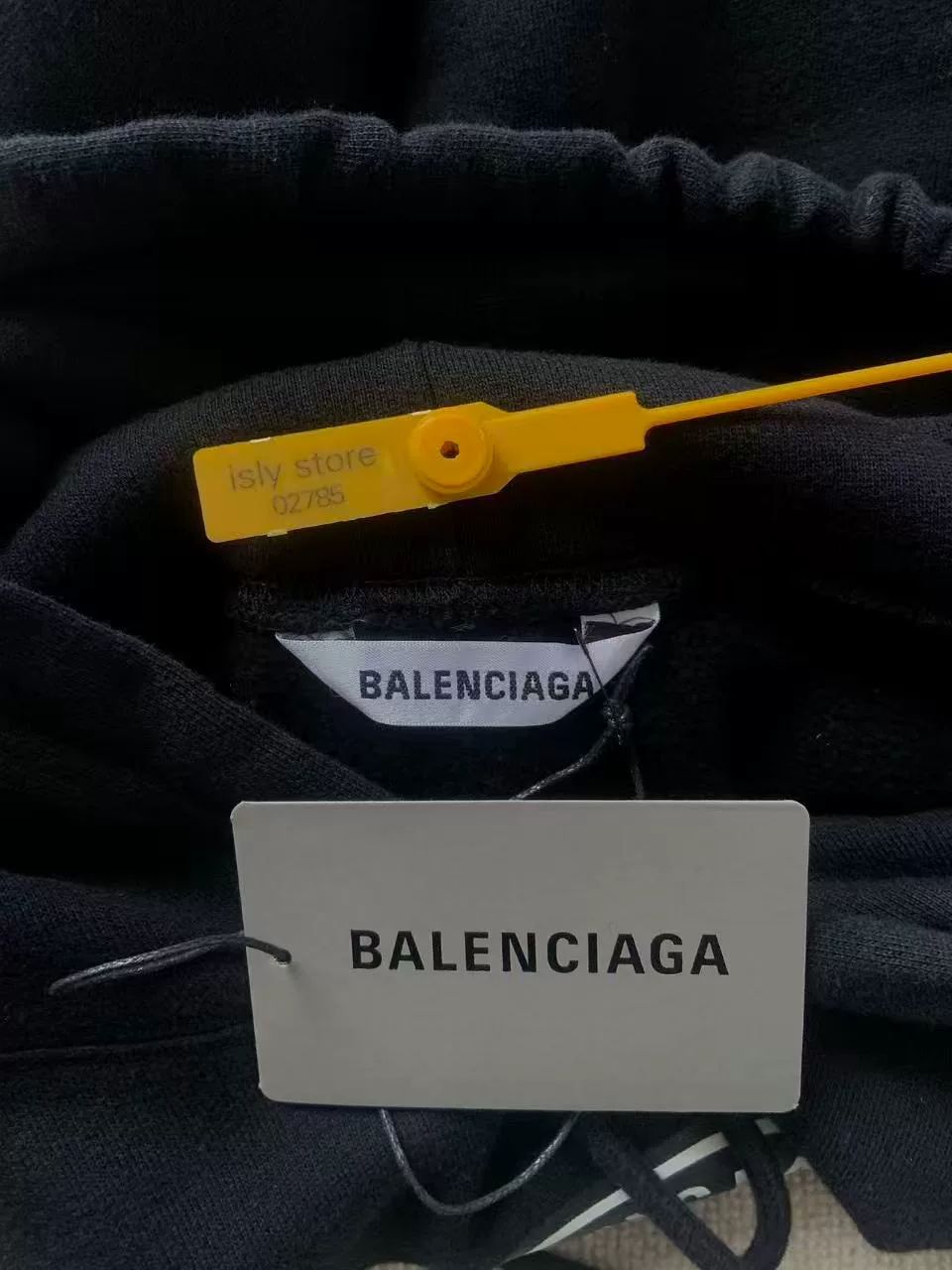 Balenciaga BB Logo Black Hoodie — label
