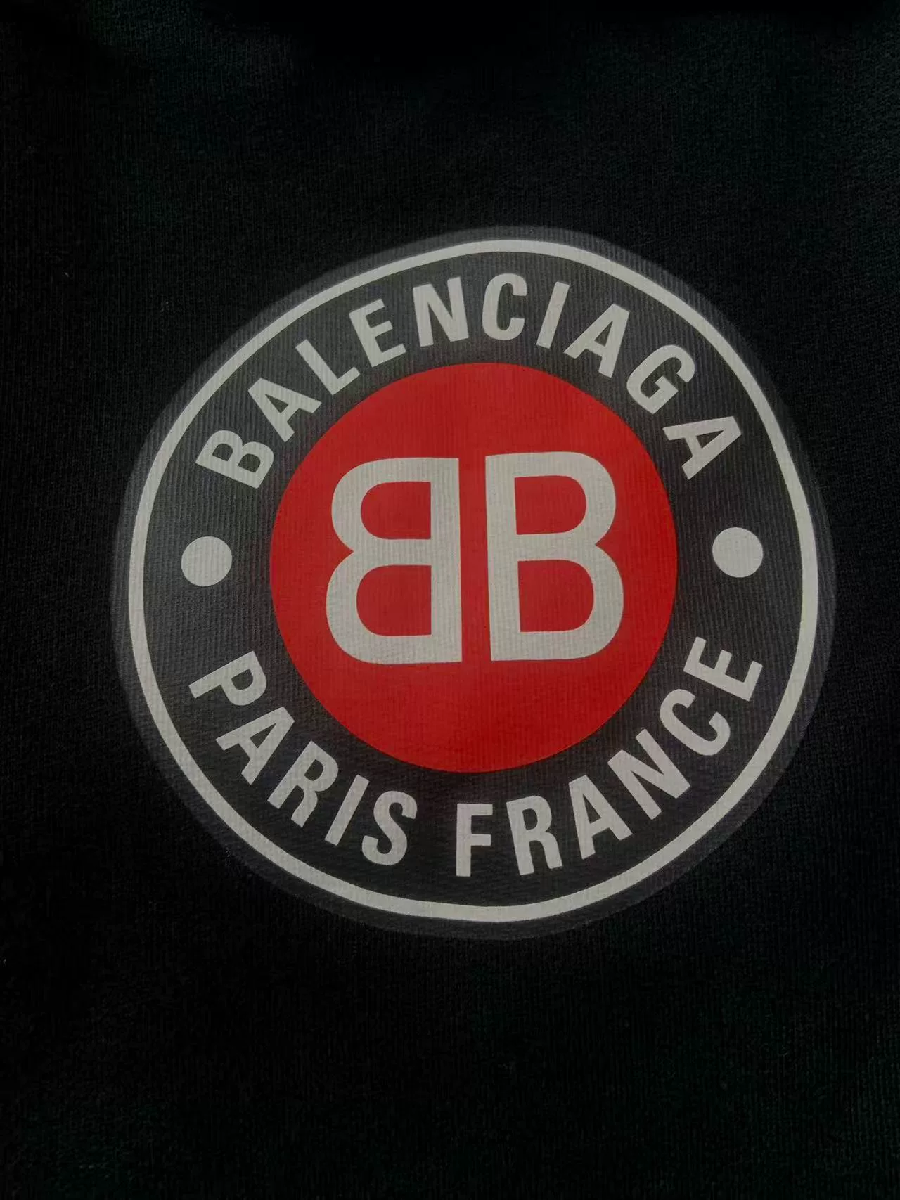 Balenciaga BB Logo Black Hoodie — detail